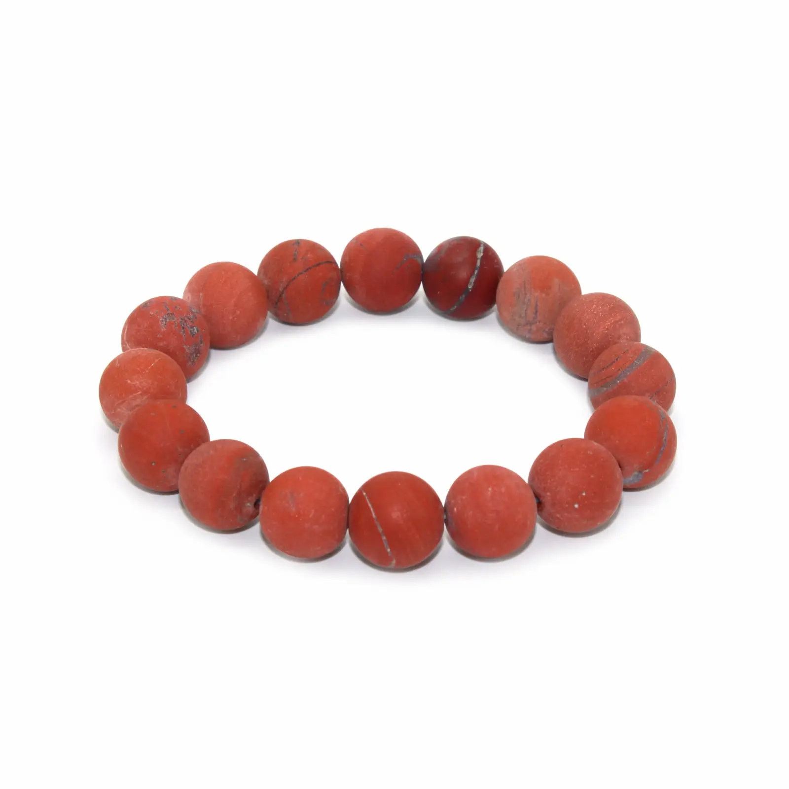 Jewelry 🔴 Bracelet - Matte Red Jasper 12mm. Size ONE SIZE - 1 Preview