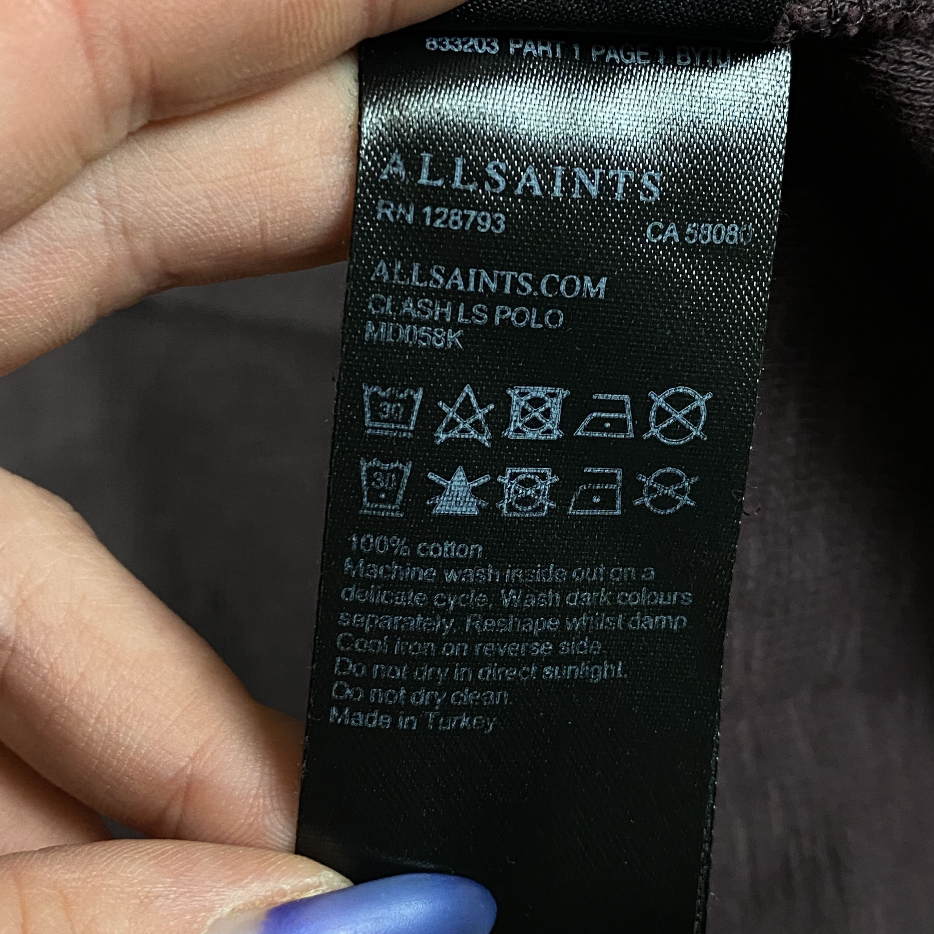 Allsaints Men’s Polo Long Sleeve Sweatshirt Allsaints Size L Size US L / EU 52-54 / 3 - 6 Thumbnail
