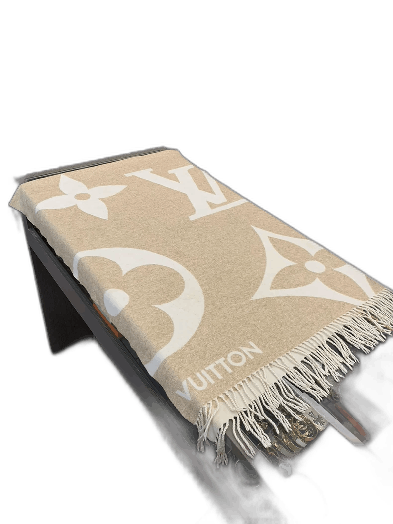 Louis Vuitton Louis Vuitton Beige Wool Fringe Scarf Shawl- Size ONE SIZE - 1 Thumbnail