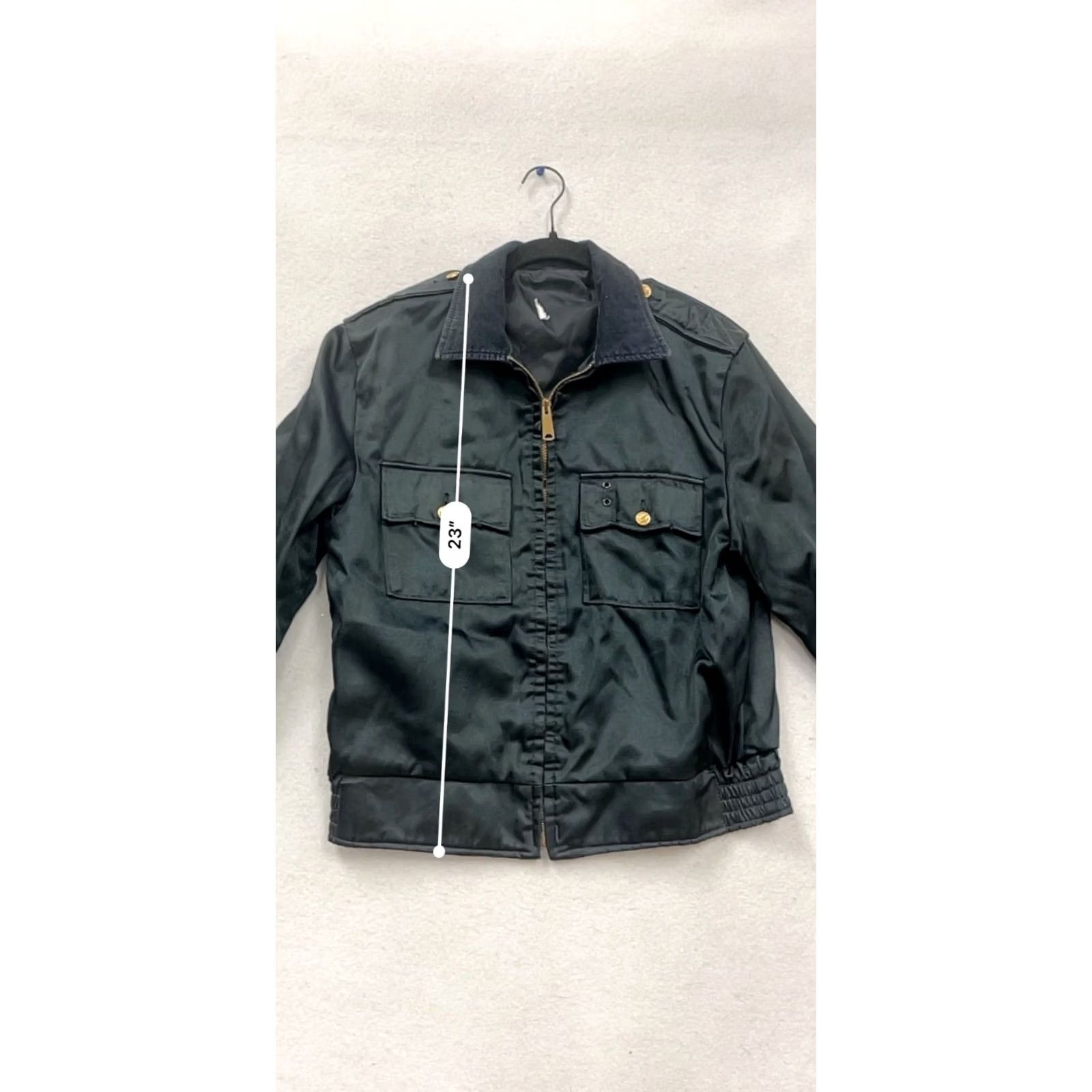 Vintage Black Zipper Jacket Corduroy Collar Gold Button Details #830A Jacket Mens Small/Medium Black Corduroy Gold Button Zipper Bomber All Season Vintage: No Size US S / EU 44-46 / 1 - 6 Thumbnail