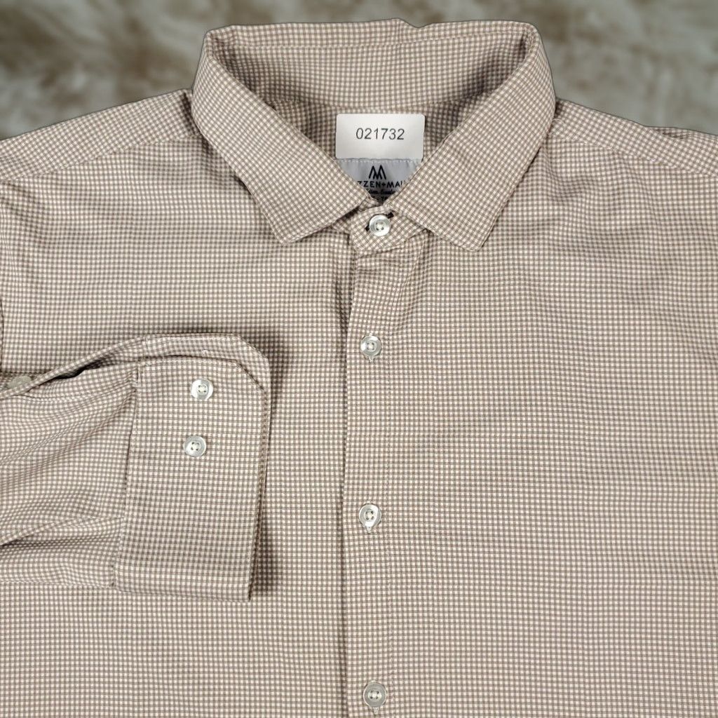 Mizzen+Main Mizzen+Main Shirt Mens 2XL Beige Plaid Button-Up Long Sleeve Casual Office Size US XXL / EU 58 / 5 - 1 Thumbnail