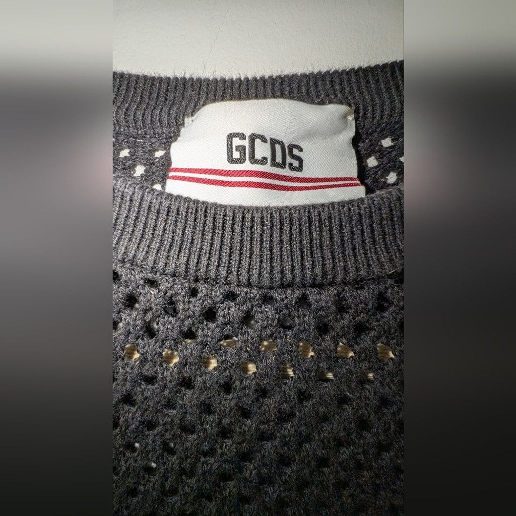 GCDS GCDS Black Mesh Crop Top with Branded Elastic Hem Size L / US 10 / IT 46 - 4 Thumbnail