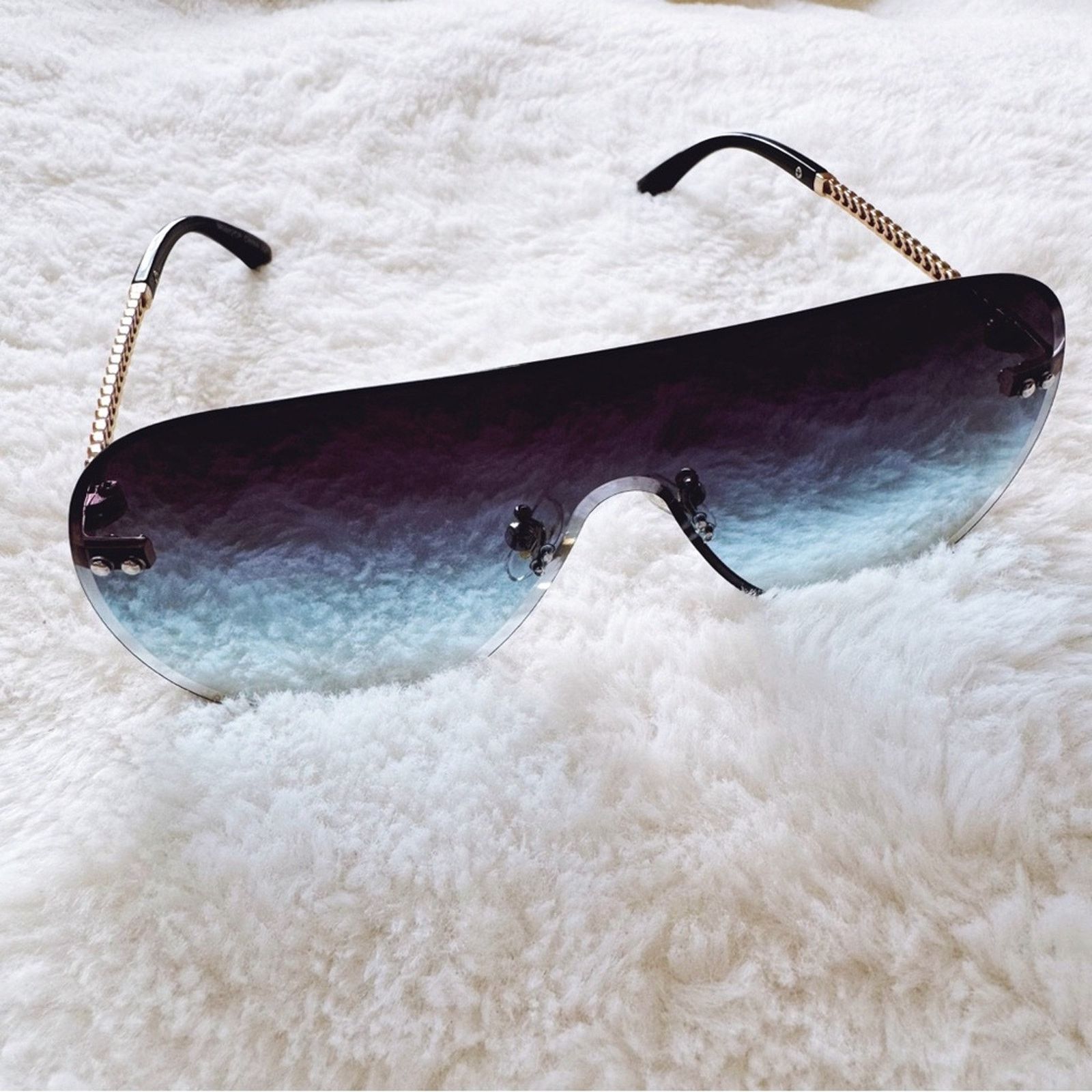 Other Jasmine Clear Blue Sleek Single-Lens Sunglasses Size ONE SIZE - 8 Thumbnail