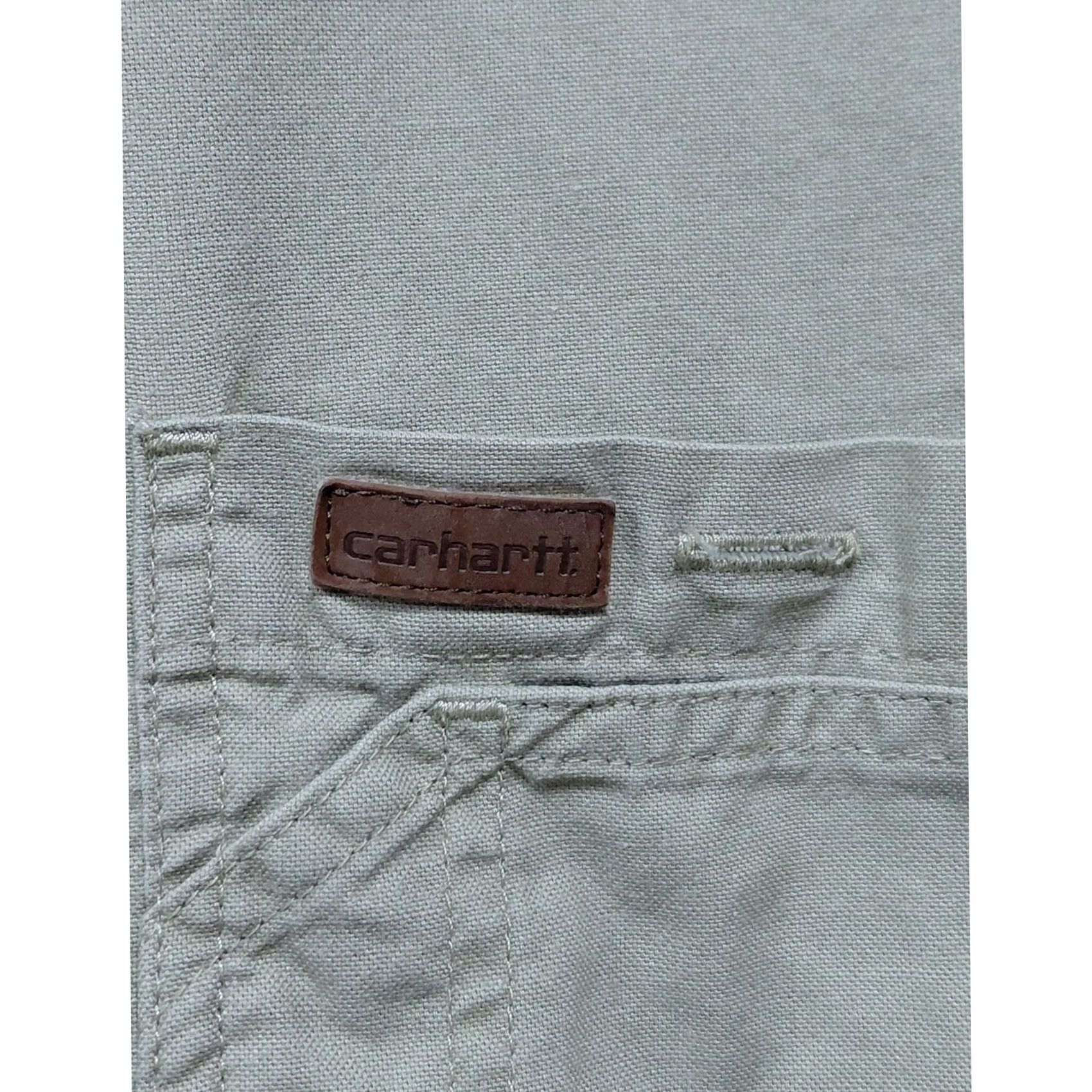 Carhartt Carhartt Men's Short Sleeve Button-Up Shirt Beige Solid Collared Size 2XL Size US XXL / EU 58 / 5 - 4 Thumbnail