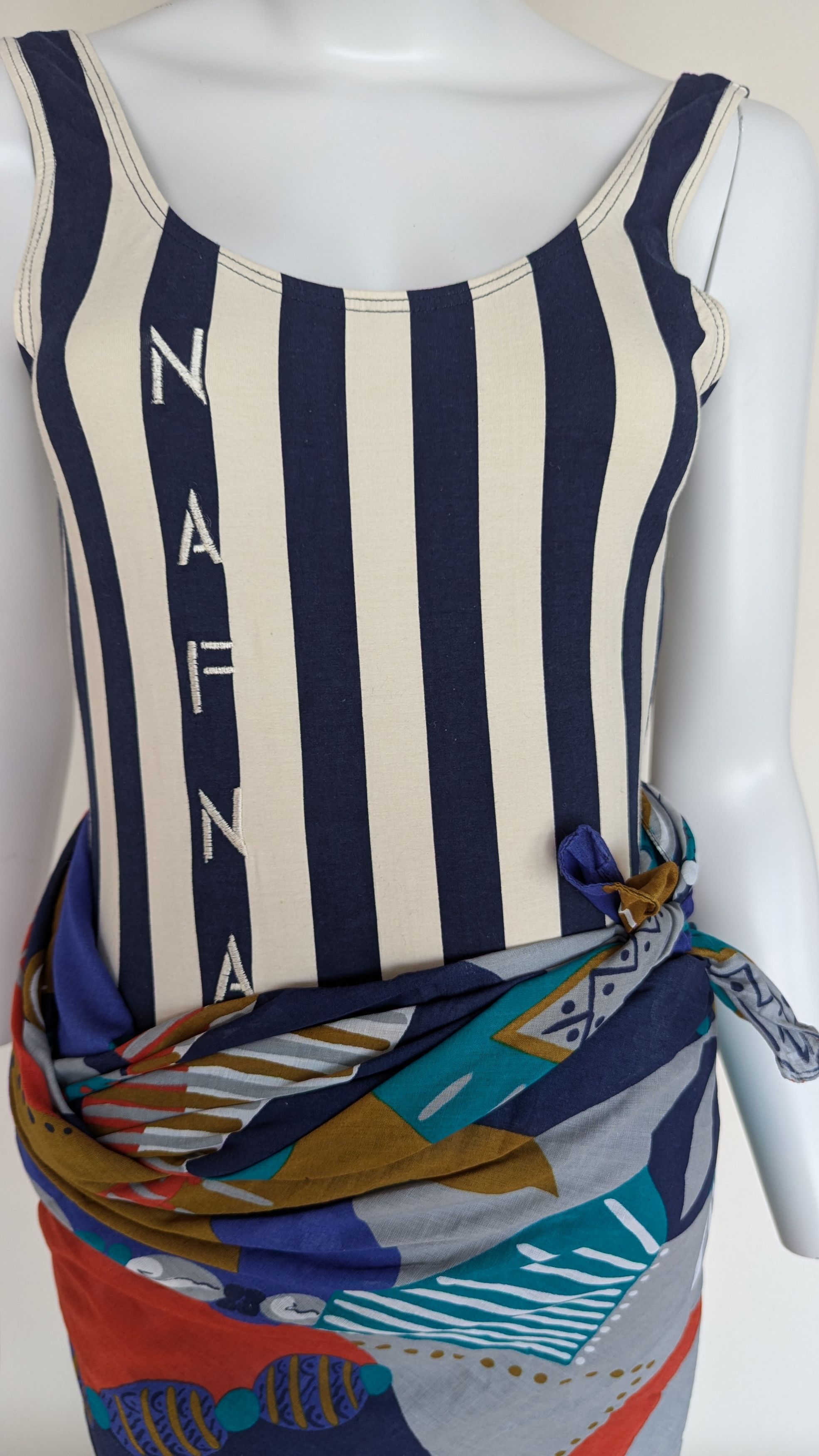 Designer cotton bodysuit, stripes Size M / US 6-8 / IT 42-44 - 3 Thumbnail