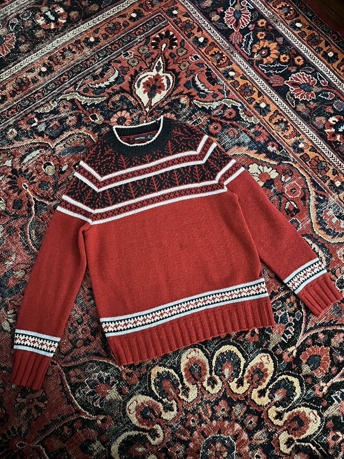 image of Nautica x Vintage Kurt Cobain / Midwest Emo Sweater, Men's (Size Large)