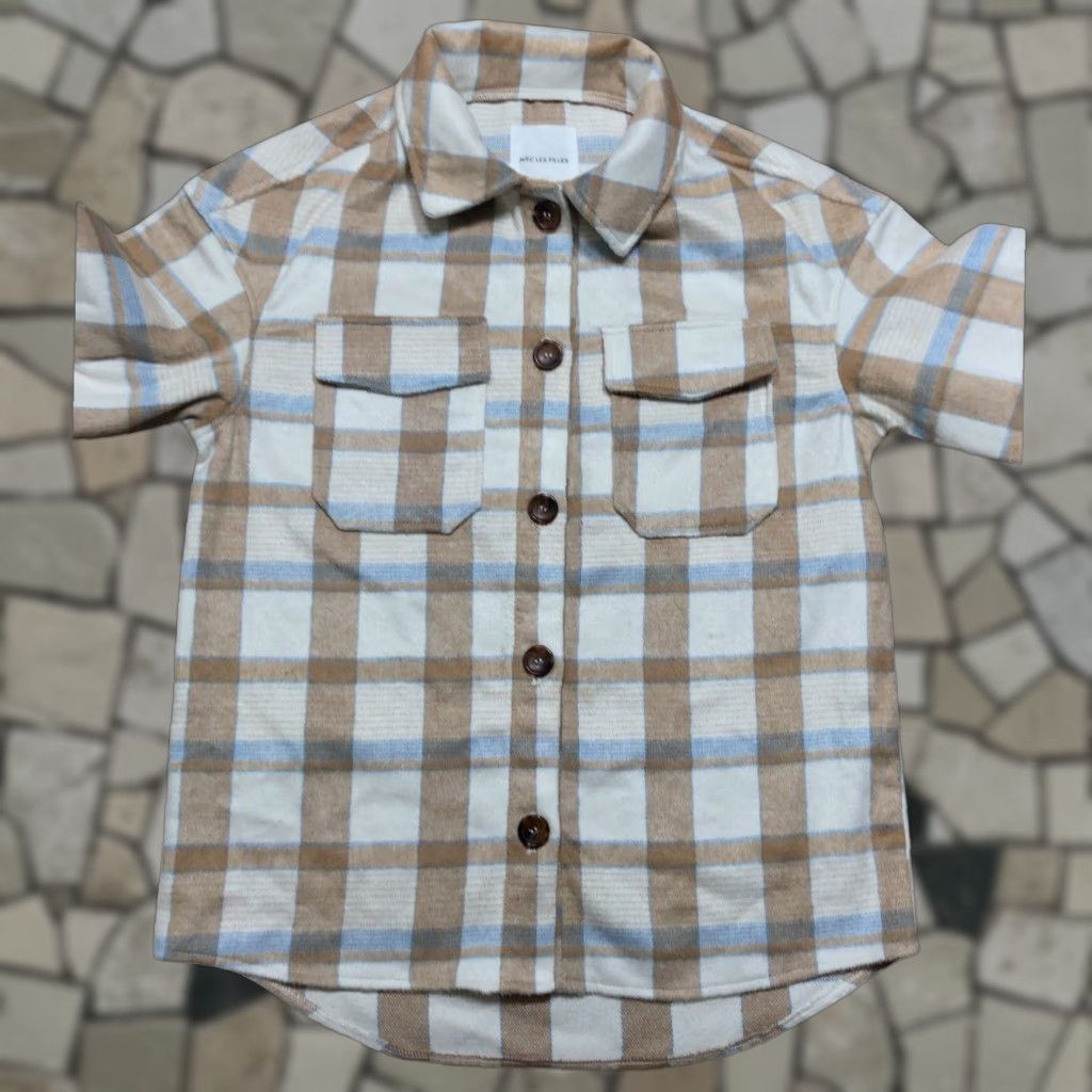 Anthropologie Anthropologie Avec Les Filles Shacket Brown White Plaid Button Up Jacket Womens Small Outdoor Classic Designer Vintage Touch Size S / US 4 / IT 40 - 1 Thumbnail