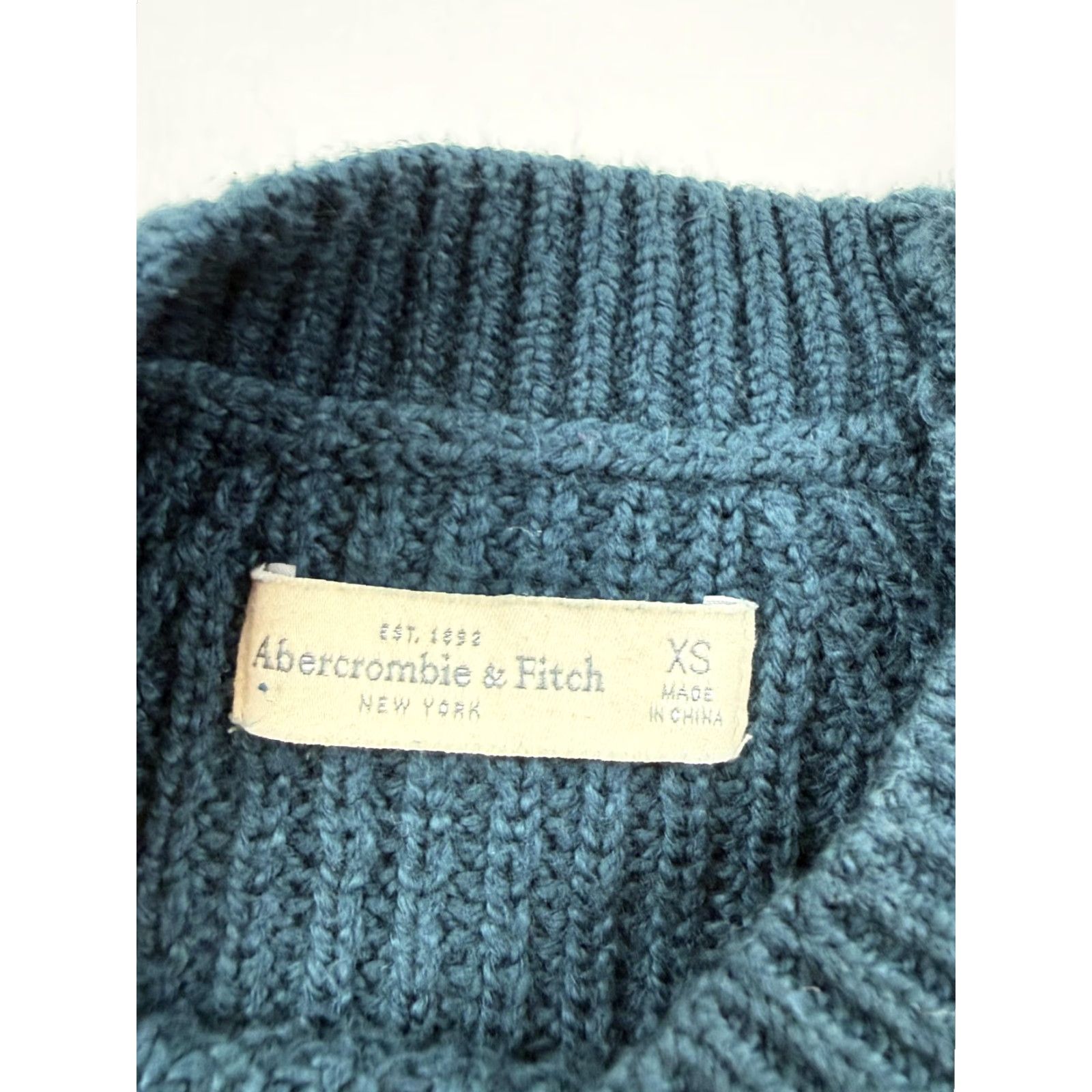 Abercrombie & Fitch Abercrombie & Fitch Sweater Womens XS Blue Chunky Knit Raglan Crewneck Pullover Size XS / US 0-2 / IT 36-38 - 5 Thumbnail