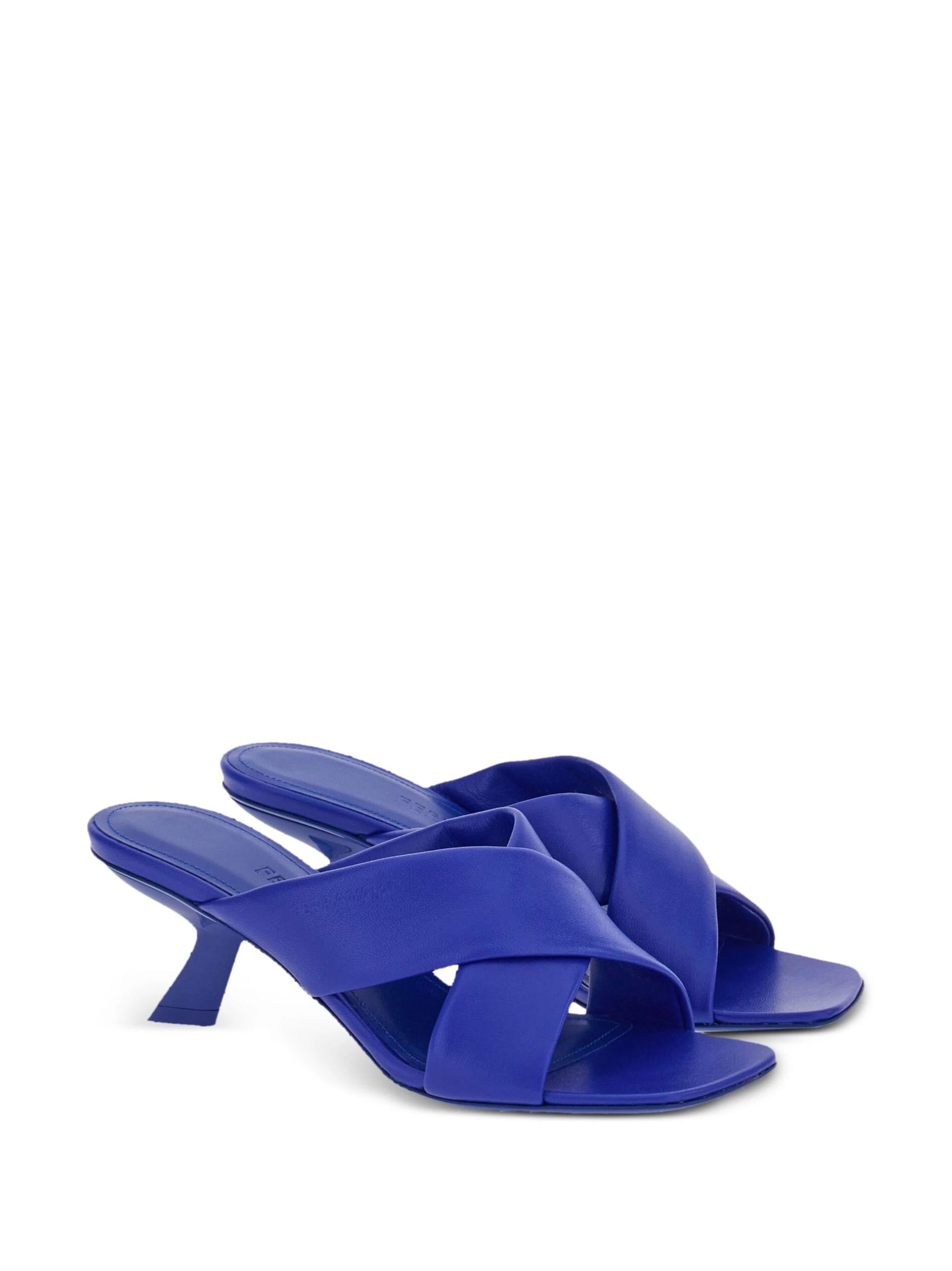 Salvatore Ferragamo o1s1rm0924 Aludra Crossover Strap Slides in Blue Size US 5.5 / IT 35.5 - 2 Thumbnail