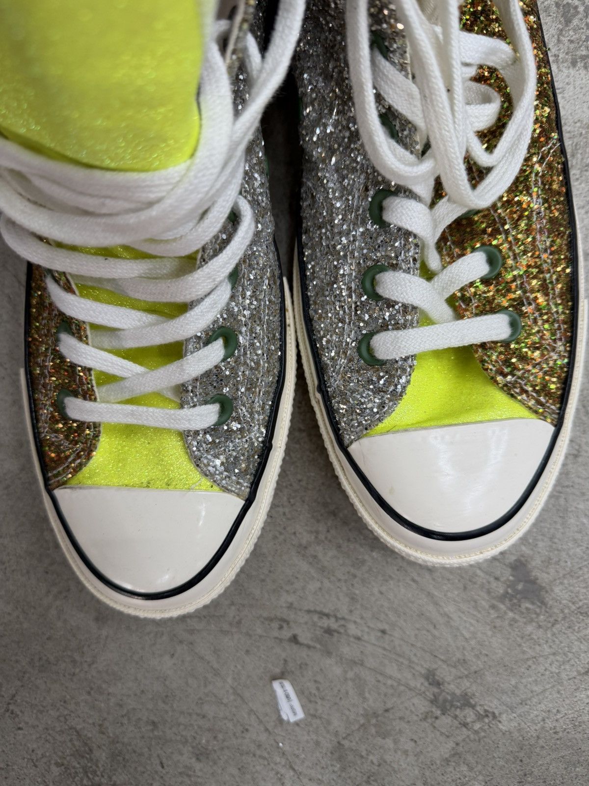 JW Anderson RARE SAMPLE JW Anderson Converse High Glitter Gold Silver Size US 11 / EU 44 - 5 Thumbnail