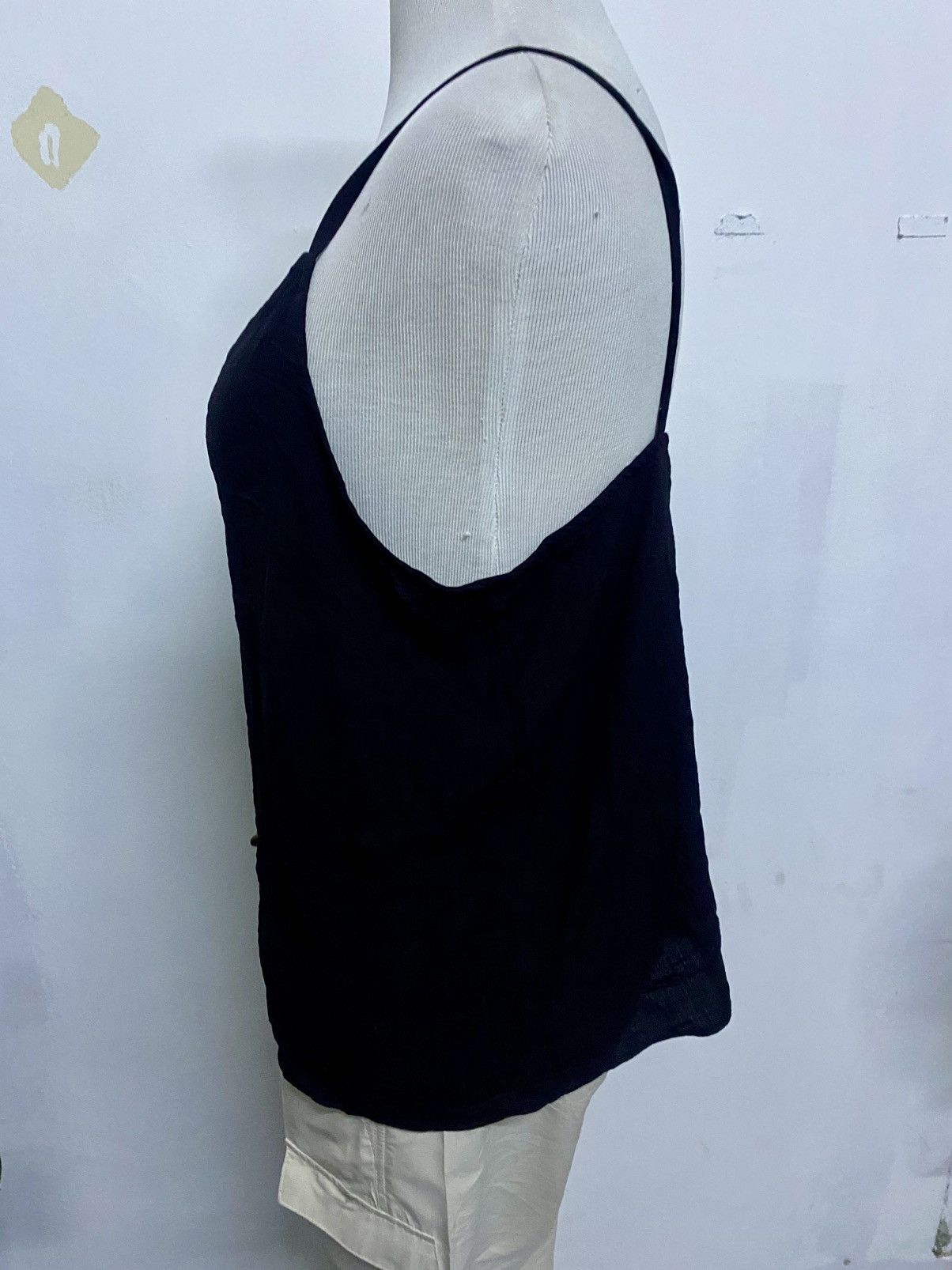 Topshop Topshop Black Cami Tank Button Front Sleeveless Top US14 Size L / US 10 / IT 46 - 6 Thumbnail