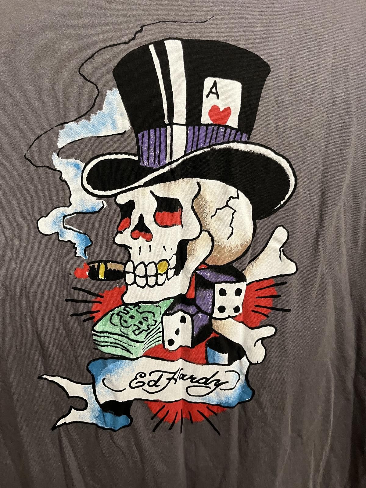 Ed Hardy Don Ed Hardy Skull Gambler by Christian Audigier T-shirt XL Size US XL / EU 56 / 4 - 4 Thumbnail