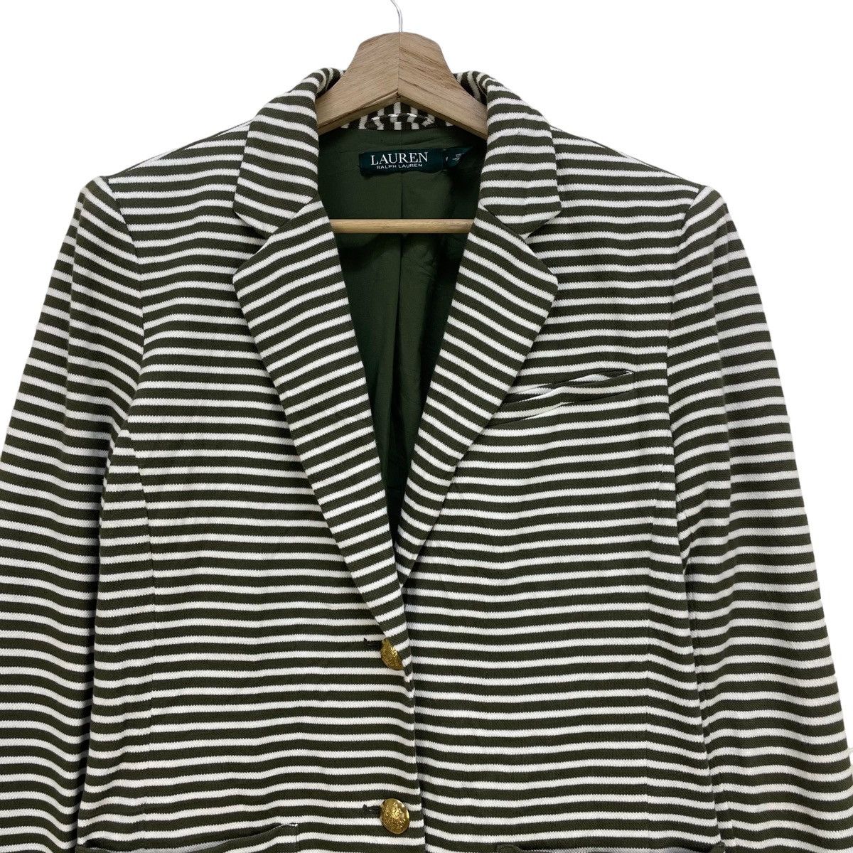 Ralph Lauren 🔥Ralph Lauren Stripes Green Jacket Size S / US 4 / IT 40 - 3 Thumbnail