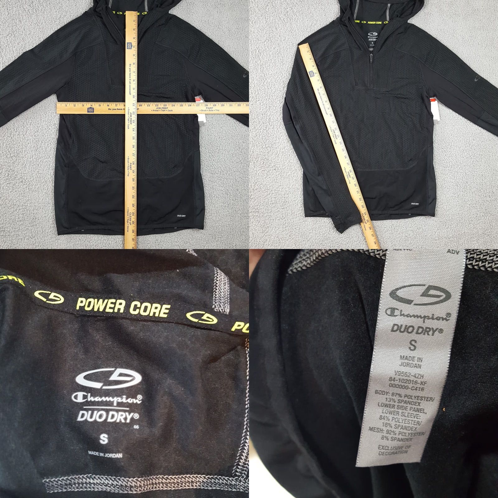 Champion VINTAGE Champion Windbreaker Jacket Women's Small Black Hooded Zip Up Duo Dry Athletic 90s Outdoor Sports Casual Pockets Size S / US 4 / IT 40 - 8 Thumbnail