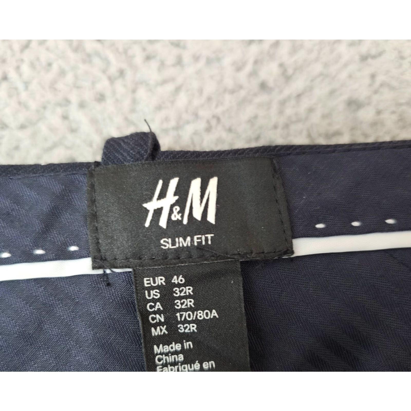 H&M H&M Chino Dress Pants Mens 32 Regular Flat Front Slim Blue 32x29 Office Workwear Preppy Size US 32 / EU 48 - 3 Thumbnail