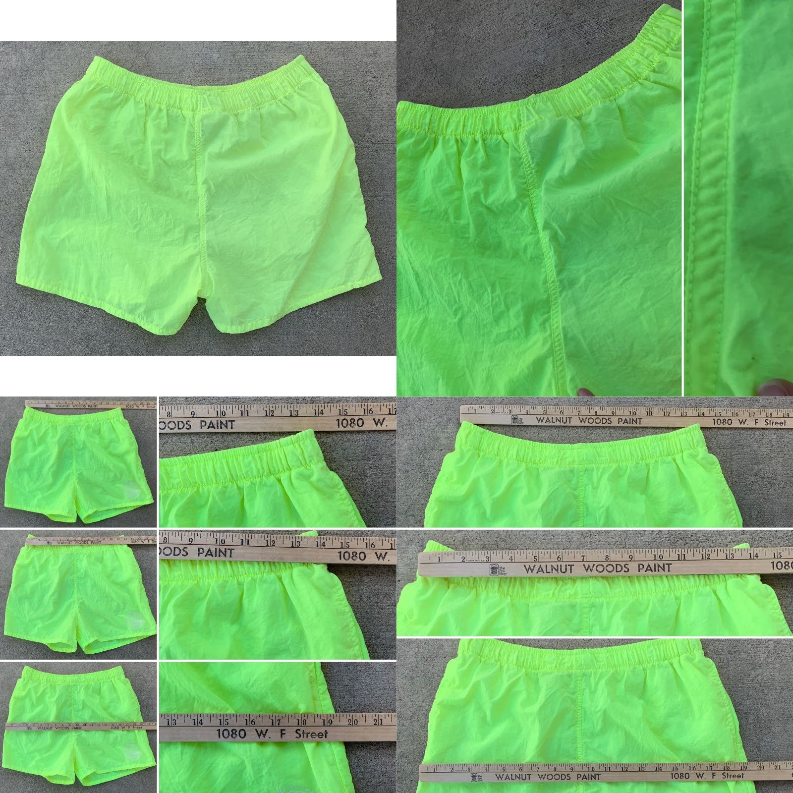 La Gear VINTAGE LA GEAR shorts neon yellow nylon windbreaker fabric size M Size US 31 - 8 Thumbnail