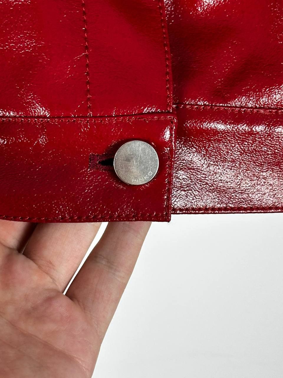 Pinko Pinko Red Shine Fur Trim Cropped Jacket Made In Italy Size S / US 4 / IT 40 - 8 Thumbnail
