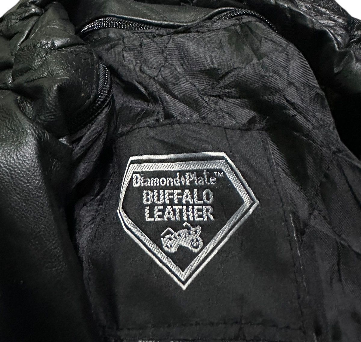 Japanese Brand Diamond plate double collar leather jacket Size US L / EU 52-54 / 3 - 3 Thumbnail