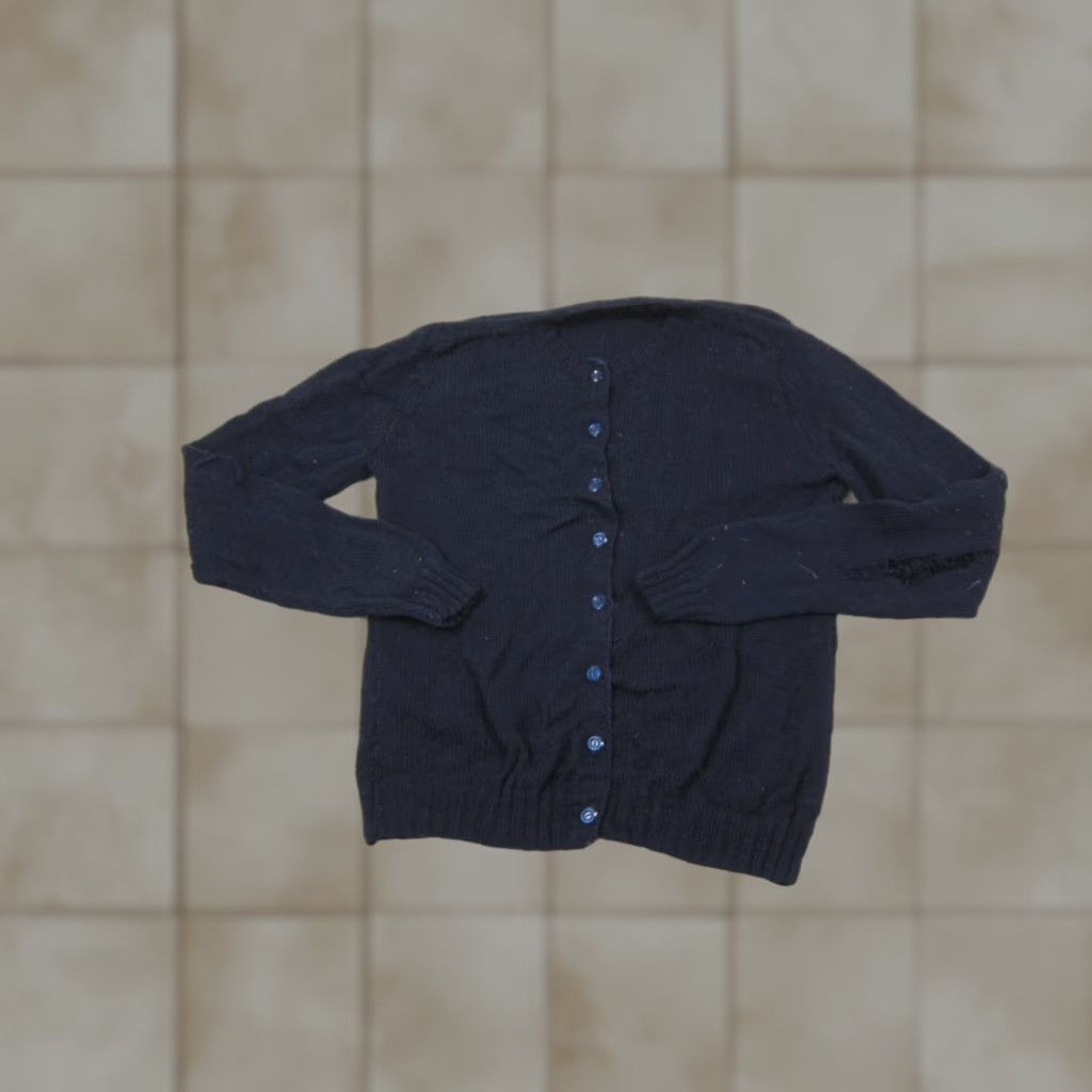Vintage VINTAGE Cardigan Womens M Blue Sweater Button Front Knit 60s 70s Size M / US 6-8 / IT 42-44 - 1 Thumbnail