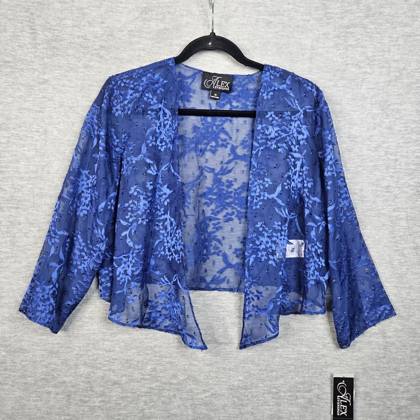 Alex Evenings Alex evenings Women's Open Front Lace Cardigan Cover Up Top Size 10 NEW Size L / US 10 / IT 46 - 2 Thumbnail