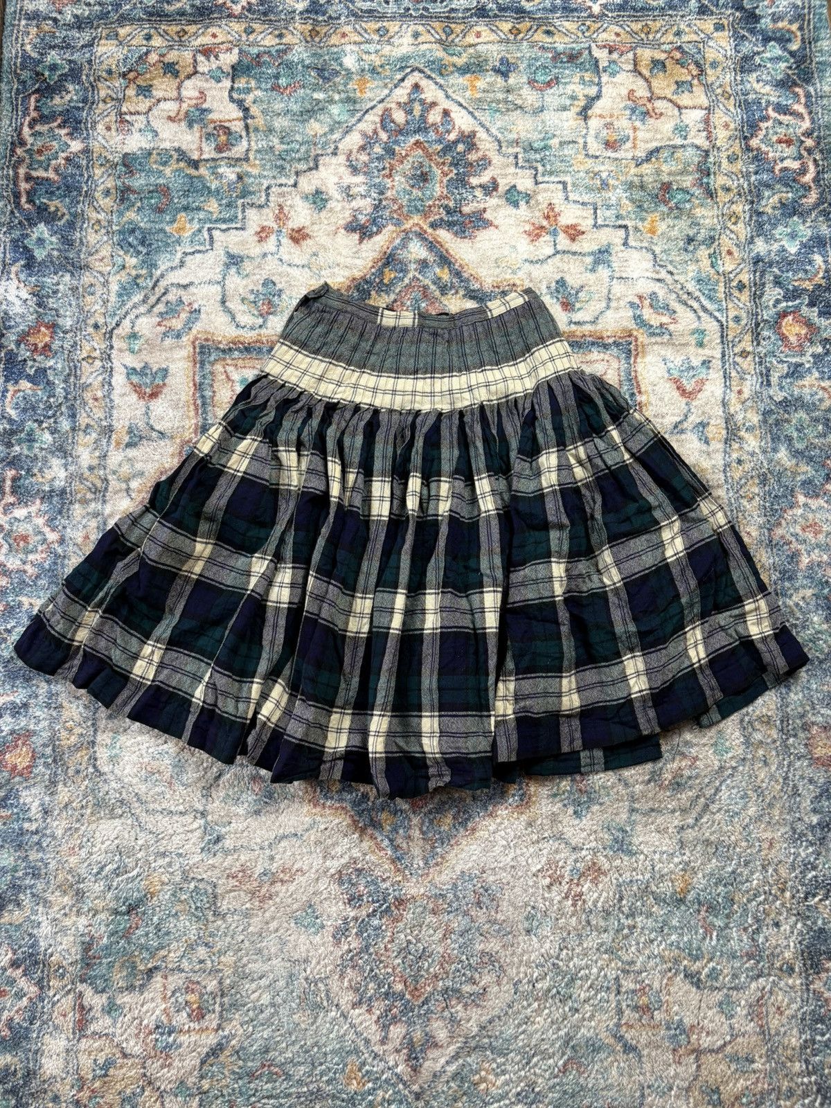 Vintage Vintage 70s Plaid Skirt Size 27 Size 27" / US 4 / IT 40 - 2 Thumbnail