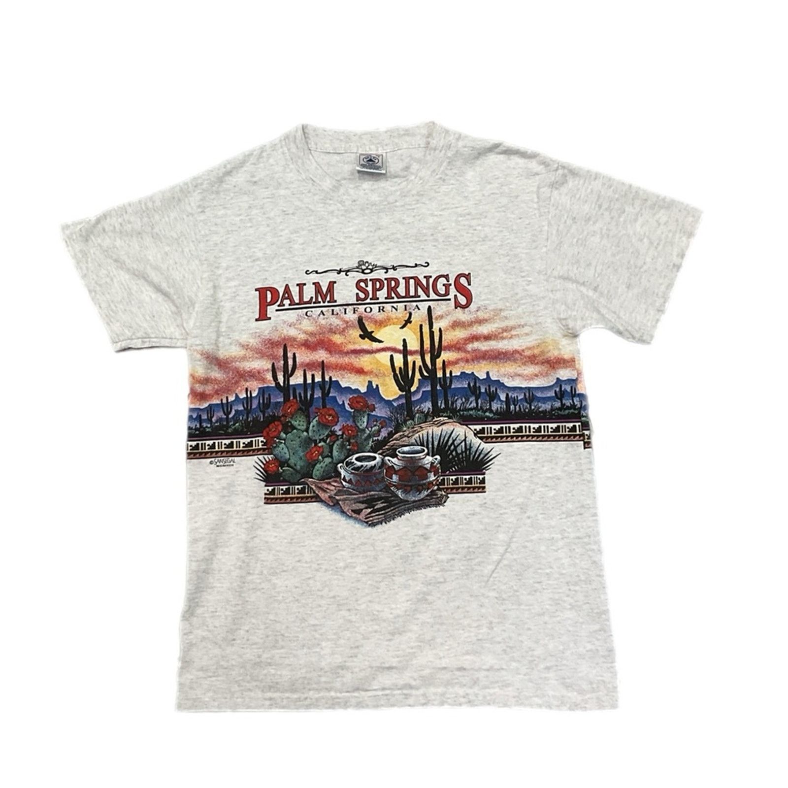 Delta Vintage 90s DeltaPalm Springs California Western T-Shirt Size US S / EU 44-46 / 1 - 1 Thumbnail