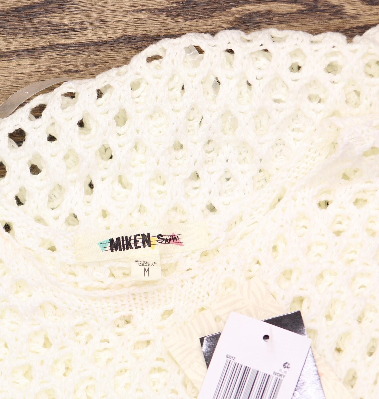 Other Miken Mesh Fringe-hem Tank Cover Up Id012 Ivory Off White M Size ONE SIZE - 4 Thumbnail