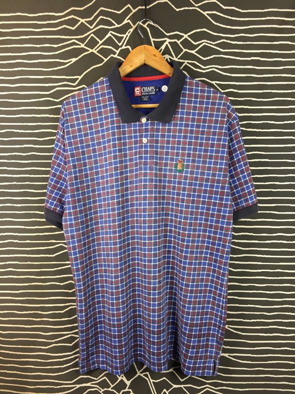 Chaps Ralph Lauren Vtg Chaps Ralph Lauren Crest Logo Plaid Polo Shirt Size US XL / EU 56 / 4 - 1 Thumbnail
