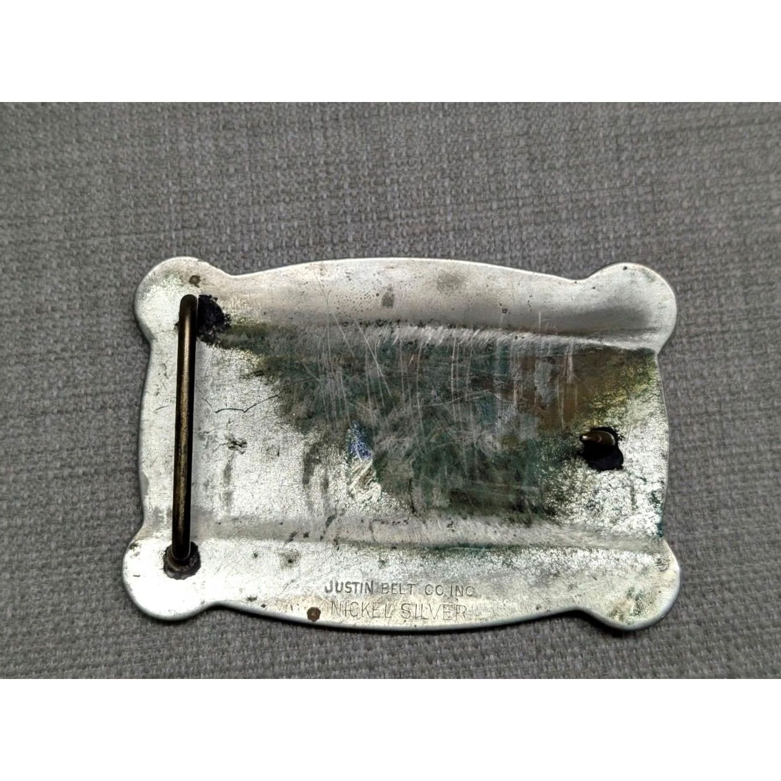 Vintage VINTAGE Justin belt buckle Nickel Silver Cowboy Western rodeo Size ONE SIZE - 5 Thumbnail