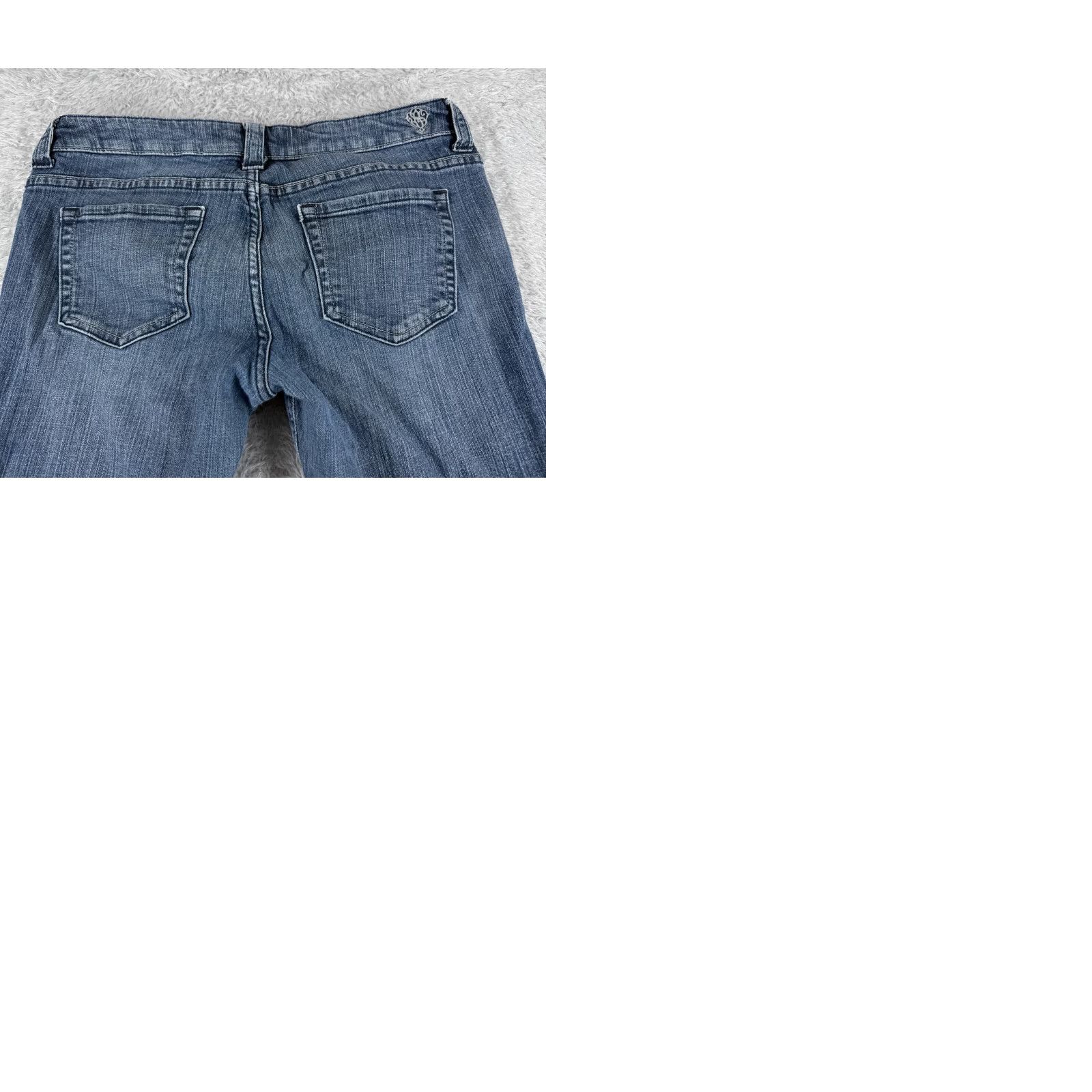 Vintage Sneak Peek Jeans Women's Denim 13 Blue Low Rise Flared 31x31 Slim Distressed Zipper 5-Pocket Buckle Bke Vintage No? Size 34" / US 12 / IT 48 - 10 Thumbnail