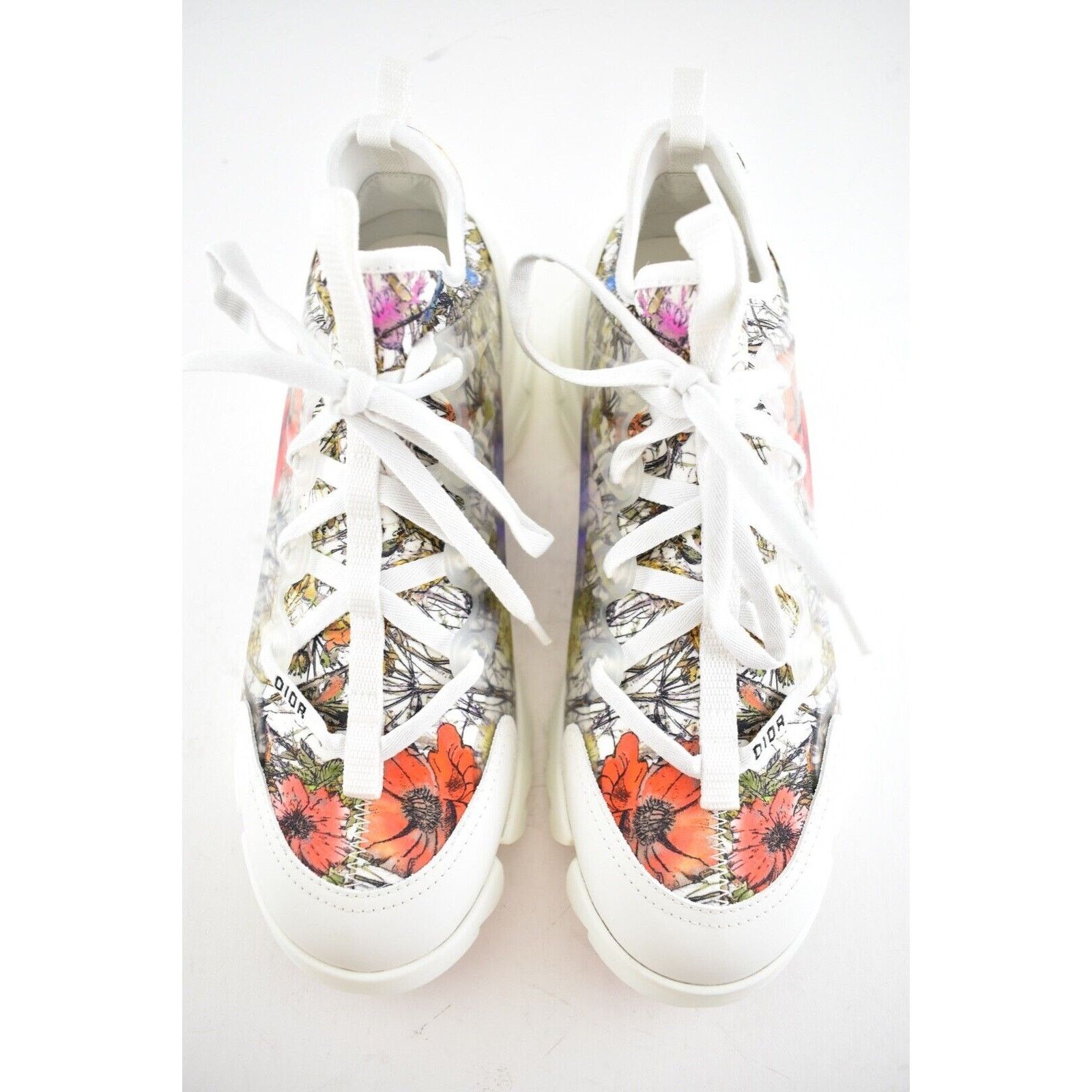 Dior D Connect Mille Fleurs Lace Up Flat Trainer Sneaker 39.5 Size US 9.5 / IT 39.5 - 8 Thumbnail