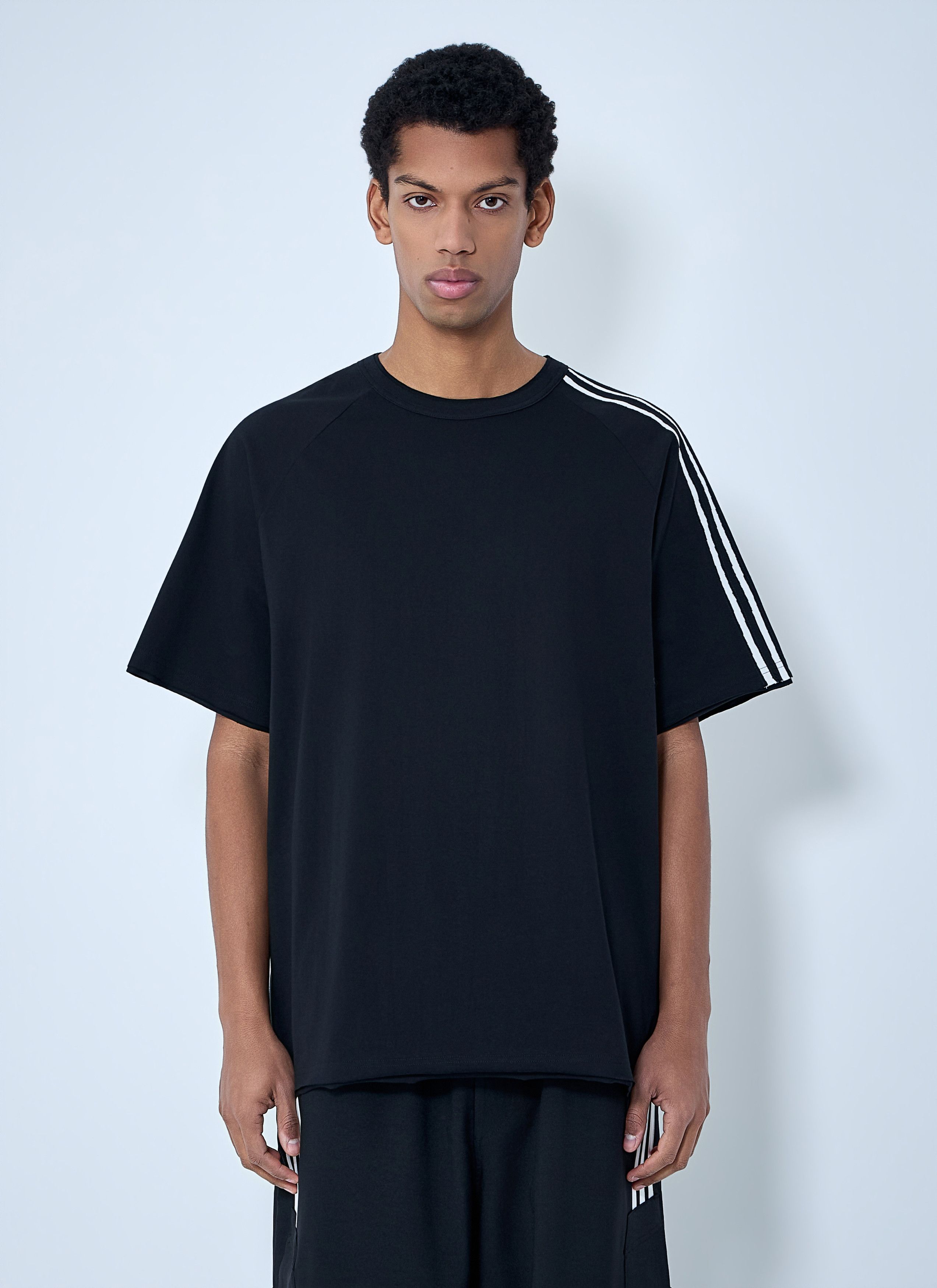 Striped Shoulder Cotton T-Shirt
