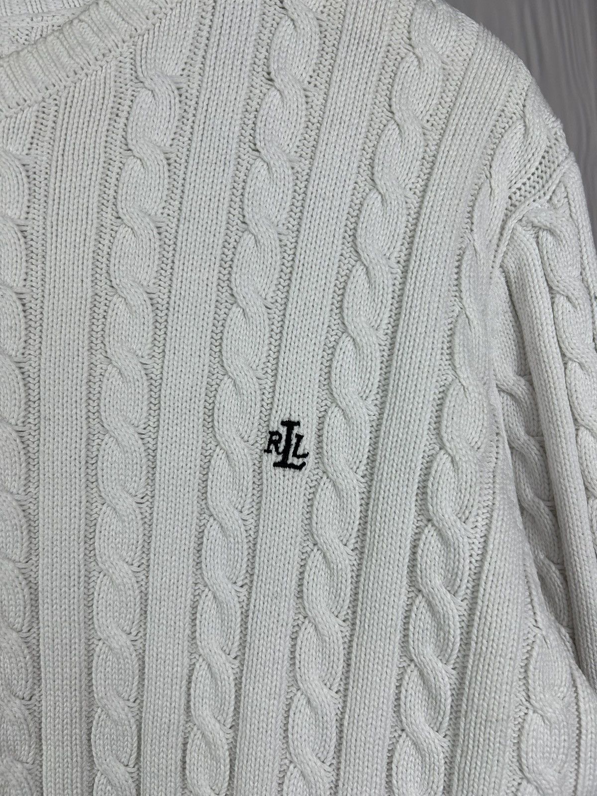 Lauren Ralph Lauren Lauren Ralph Lauren Cable Knit Hype White Sweater Size XL Size XL / US 12-14 / IT 48-50 - 6 Thumbnail