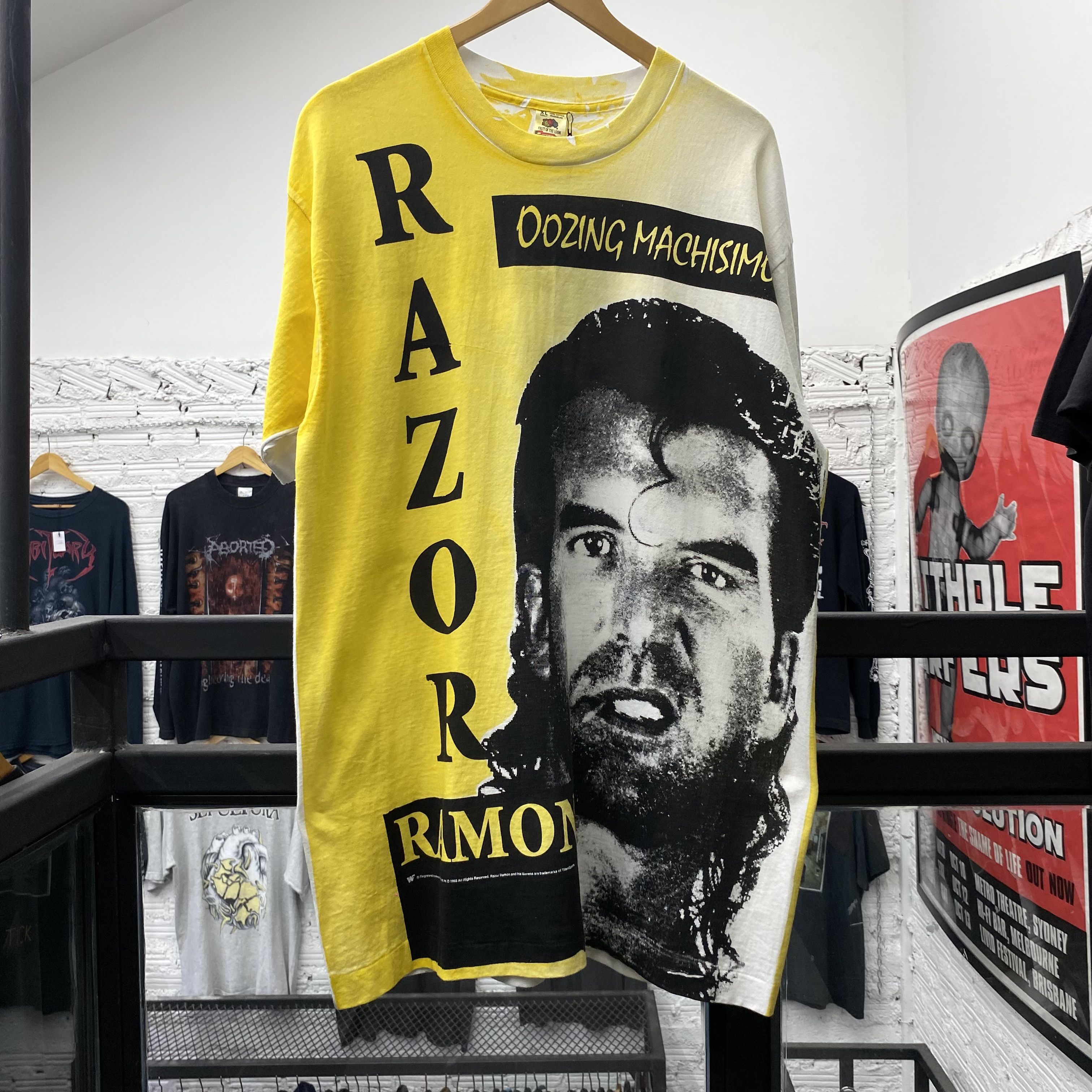 WWF RAZOR RAMON Rare WWF Vintage 1993 All Overprint Shirt Size US XL / EU 56 / 4 - 1 Thumbnail