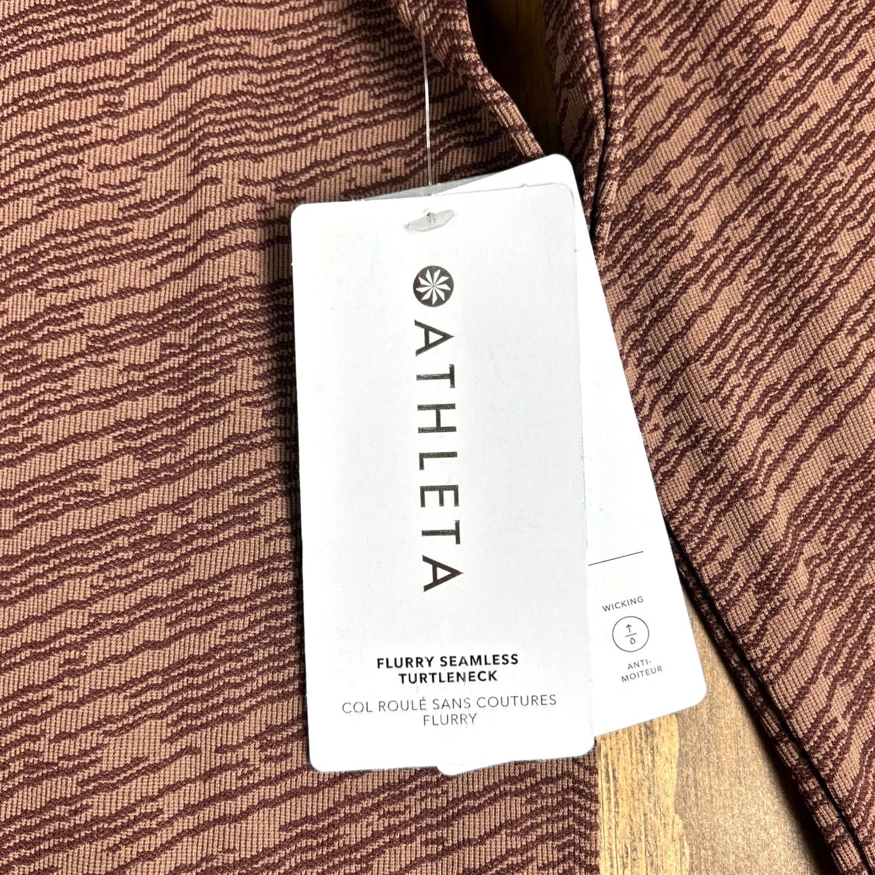 Athleta Athleta Turtleneck Brown Flurry Seamless Long Sleeve Super Stretch Medium Womens Size M / US 6-8 / IT 42-44 - 6 Thumbnail
