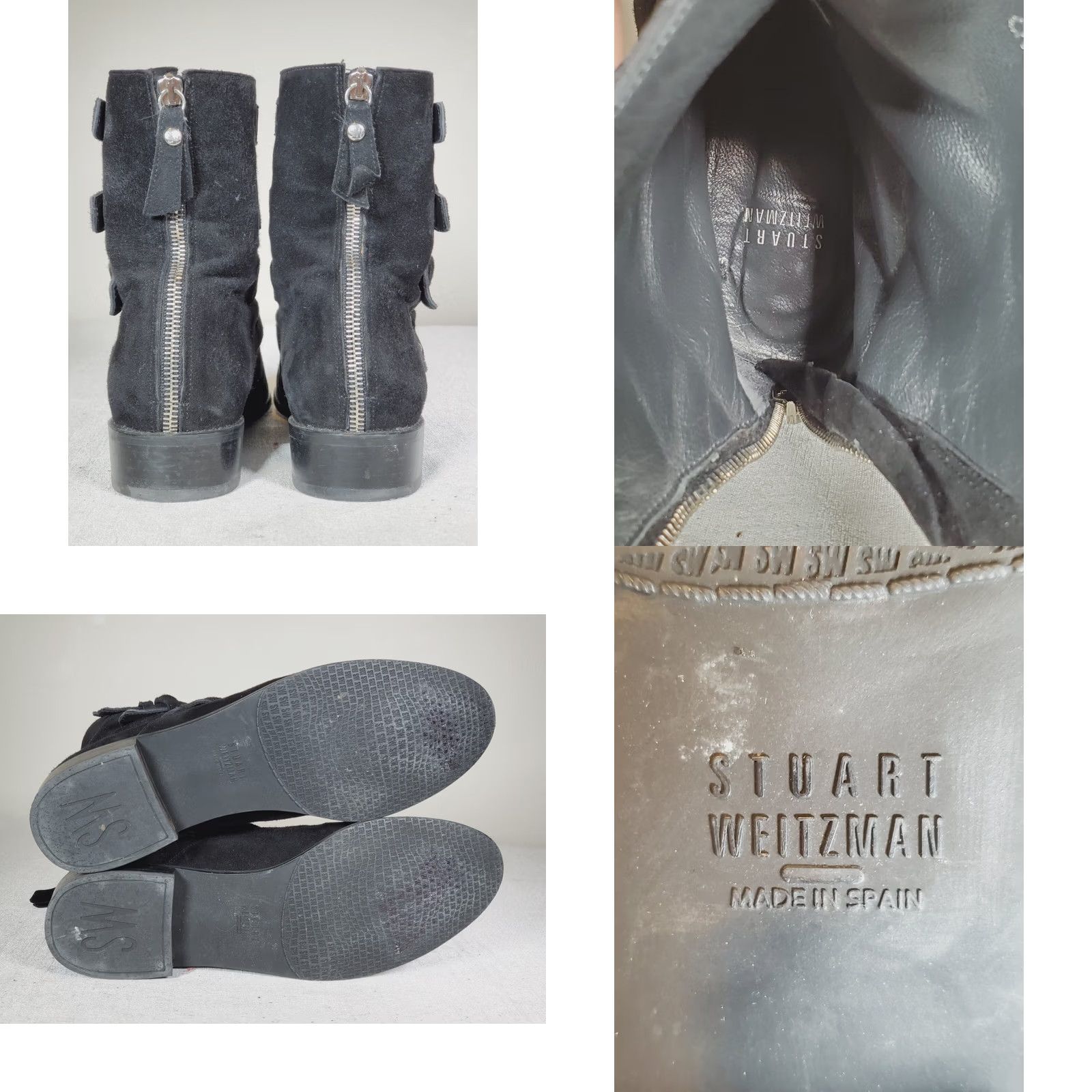 Stuart Weitzman Stuart Weitzman Jittermacho Moto Bootie Boots Black Suede Buckle Straps Women's US 8.5 Size US 9 / IT 39 - 8 Thumbnail