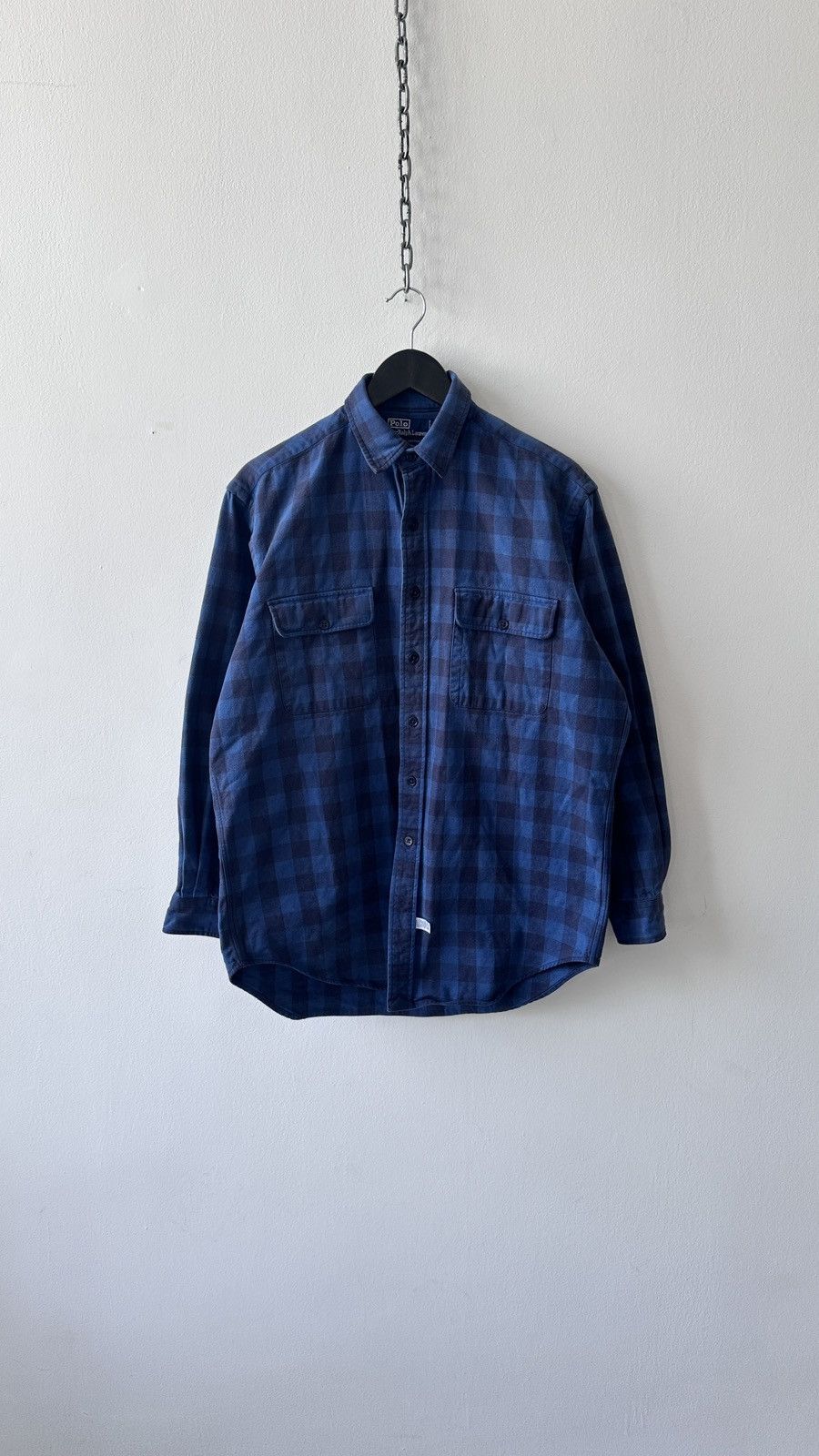 Polo Ralph Lauren Polo Ralph Lauren Blue Buffalo Plaid Flannel Shirt Workwear Size US M / EU 48-50 / 2 - 1 Thumbnail