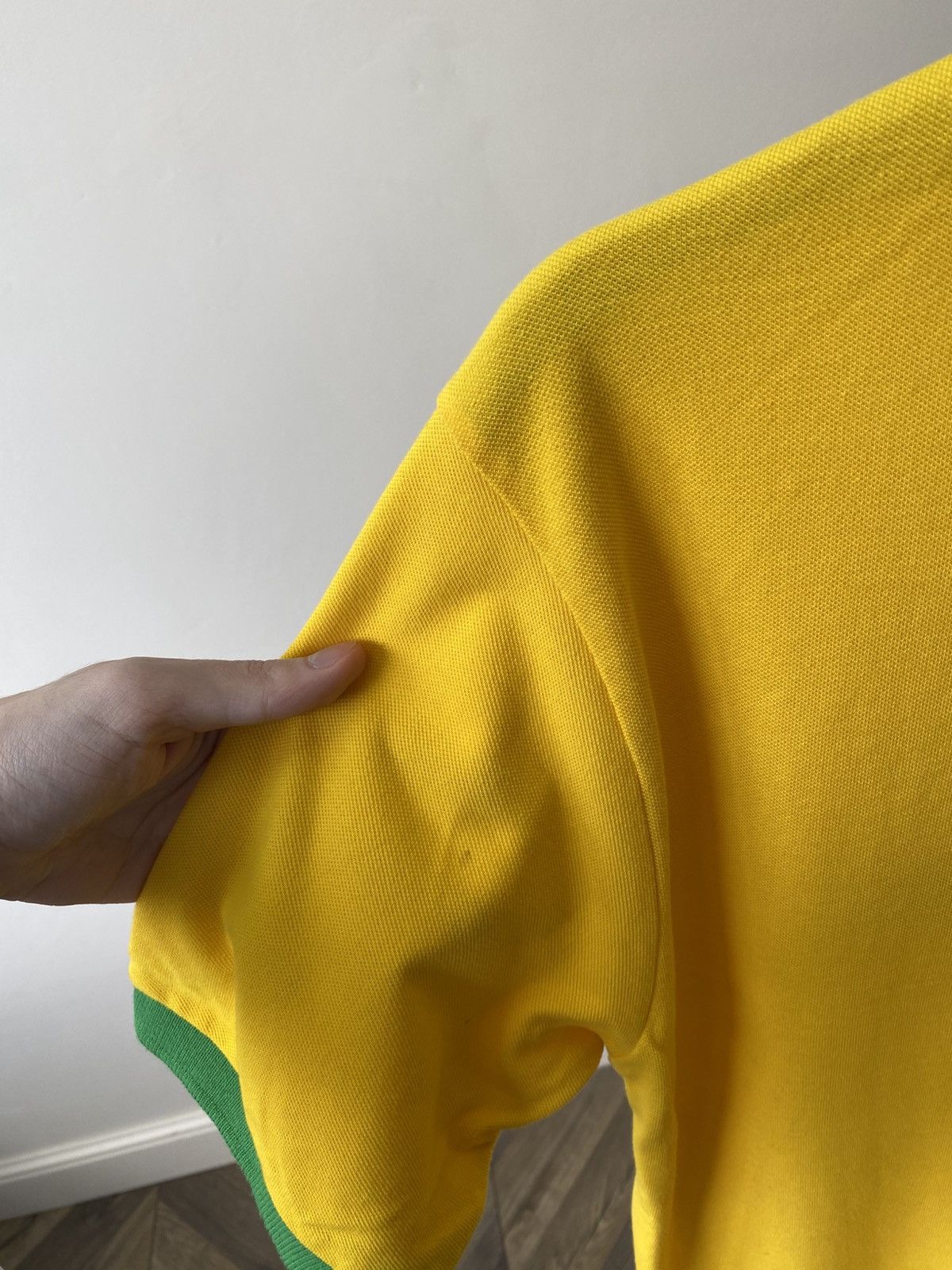 Hugo Boss × Vintage Vintage Hugo Boss Brazil Embroidered Yellow Green Polo Size US L / EU 52-54 / 3 - 16 Thumbnail
