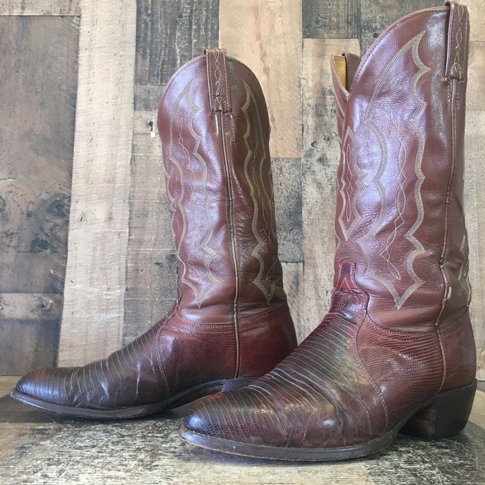 Other J Chisholm Vintage Teju Lizard Cowboy Boots Mens 10 EE | Grailed