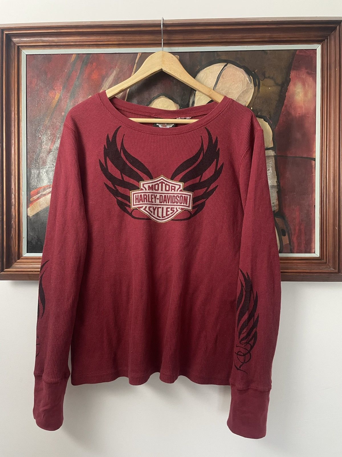 Vintage 80s Vintage Harley Davidson Longsleeve Rare Motorcycle Hype Size US L / EU 52-54 / 3 - 1 Thumbnail