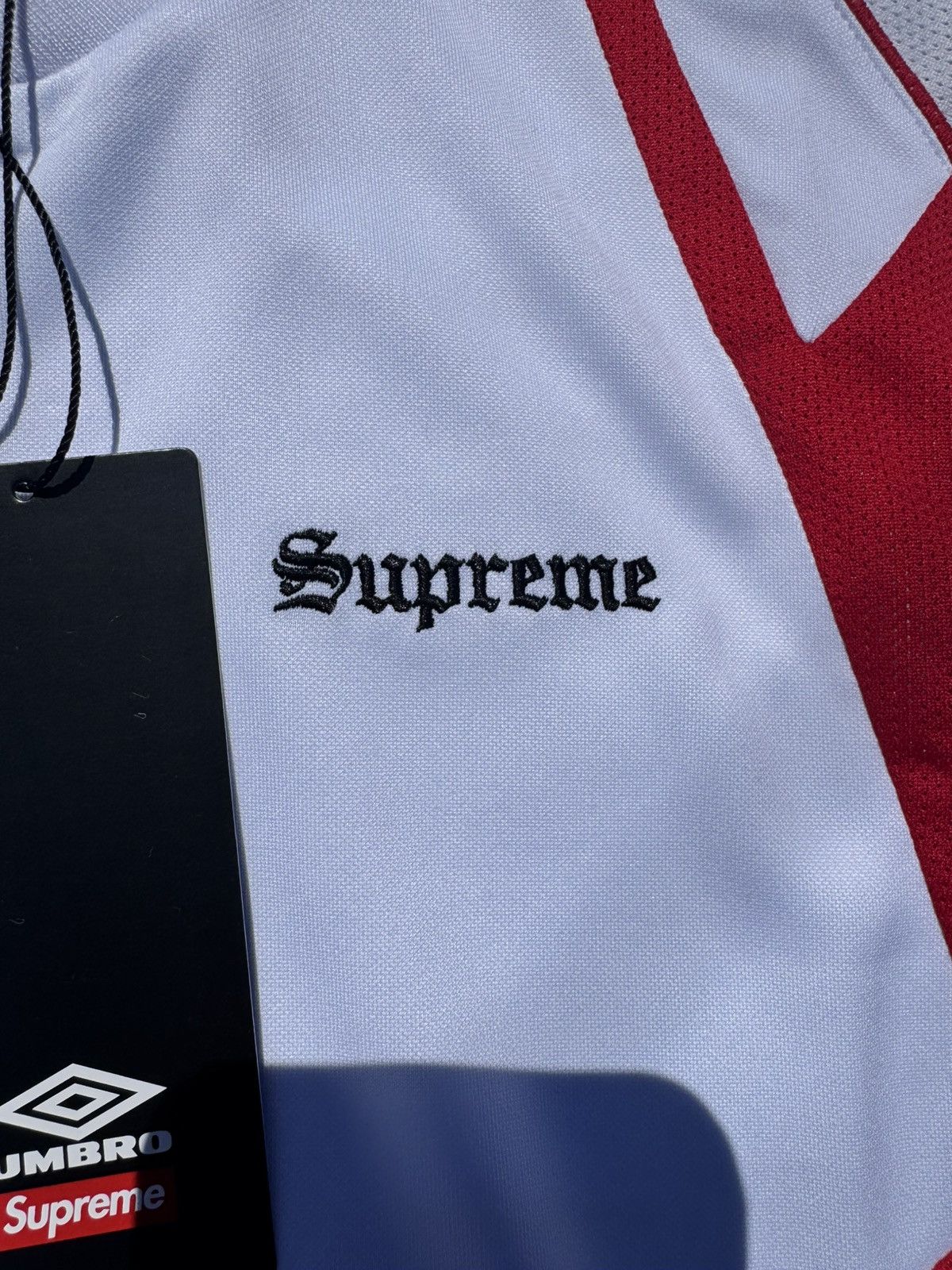 Supreme × Umbro Supreme Umbro Old English Soccer Jersey Size US S / EU 44-46 / 1 - 7 Thumbnail