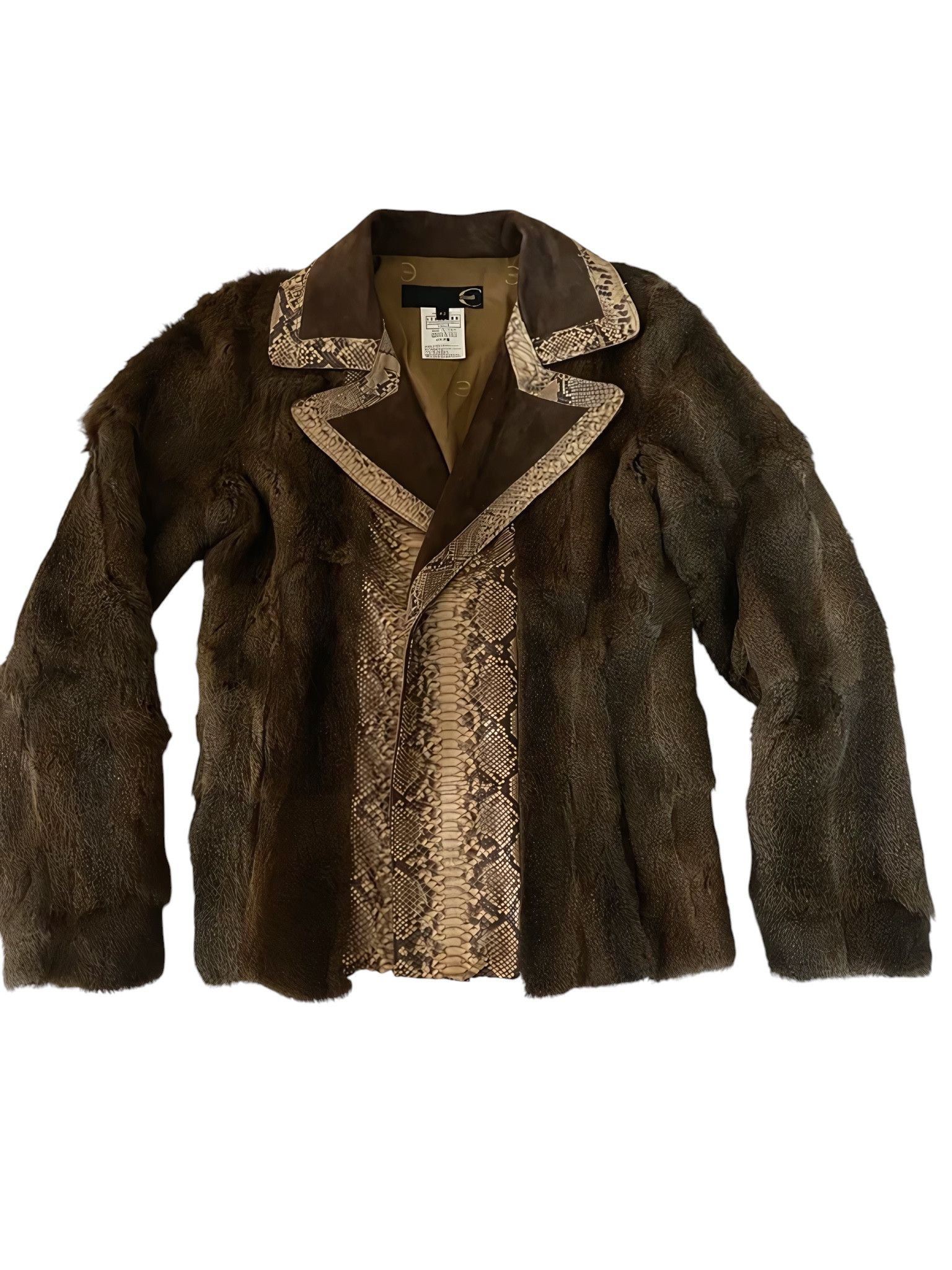 Roberto Cavalli SCOIATTOLO FUR REAL PYTHON FRONT COAT JACKET Size M / US 6-8 / IT 42-44 - 1 Thumbnail