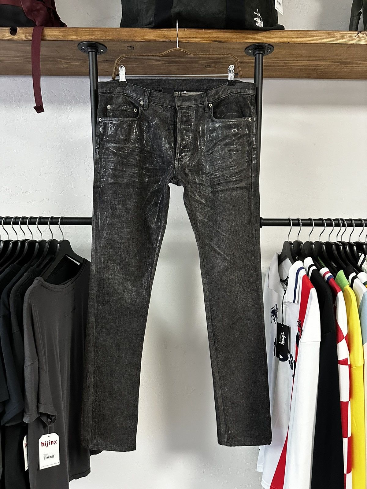 Dior Hedi Slimane Dior Luster Hedi Slimane Waxed Black Denim Grailed