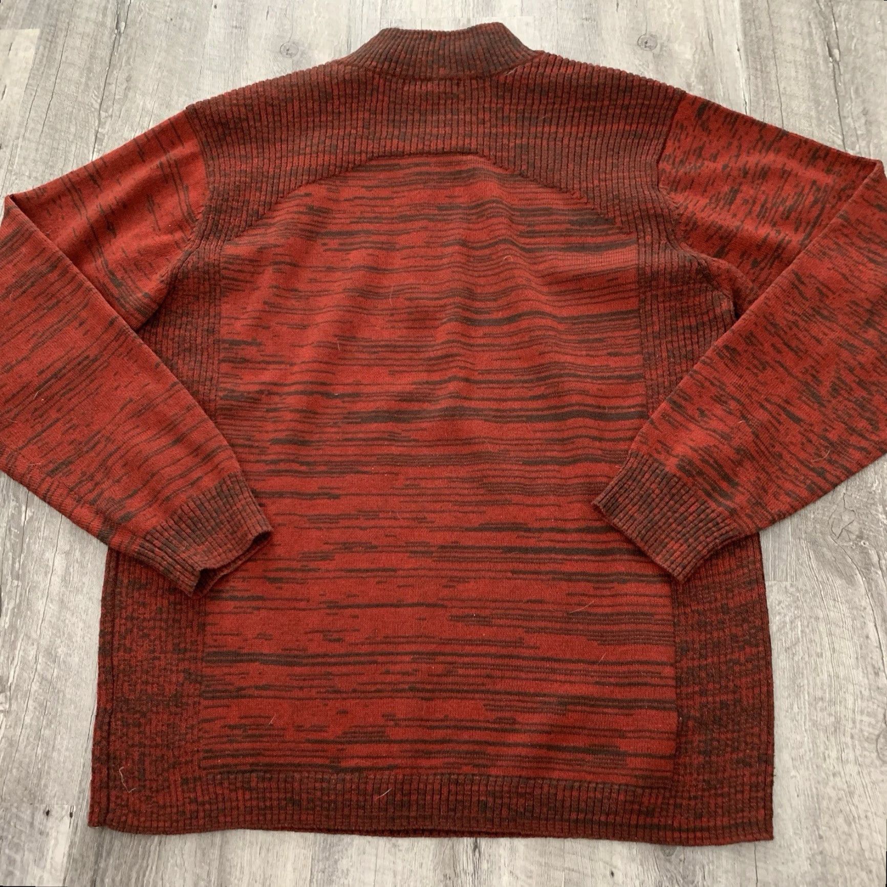 ExOfficio Exofficio Sweater Mens L 1/4 Zip Striped Rust Orange Lightweight Breathable Casual Travel Outdoor Modern Size US L / EU 52-54 / 3 - 5 Thumbnail