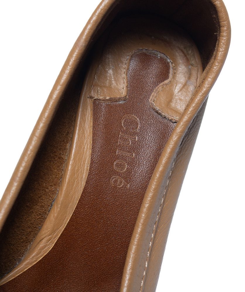 Chloe Chloe, brown leather loafer pump Size US 8 / IT 38 - 8 Thumbnail