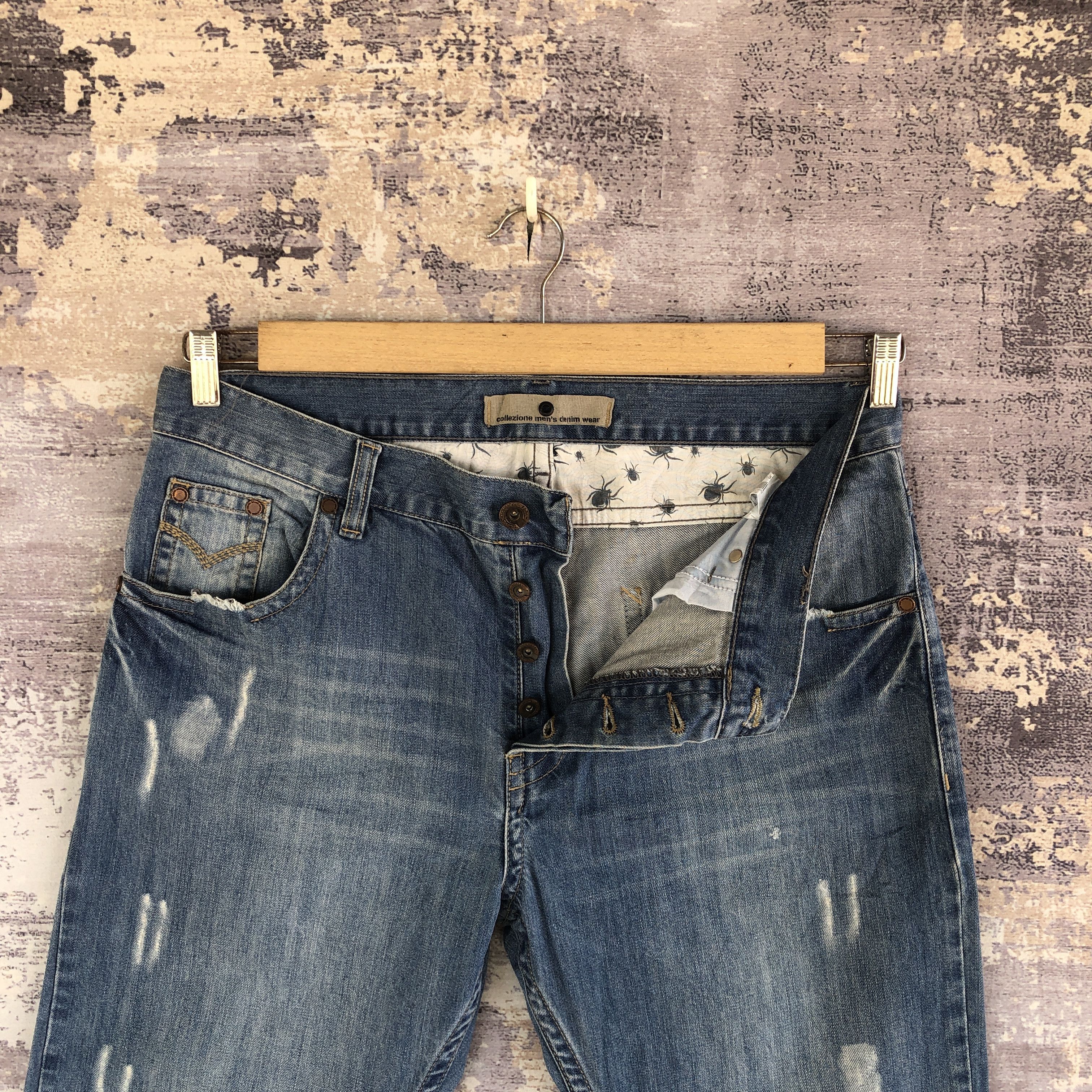 Japanese Brand Vintage Collezione Distressed Jeans Japanese Harajuku Denim Size US 36 / EU 52 - 6 Thumbnail