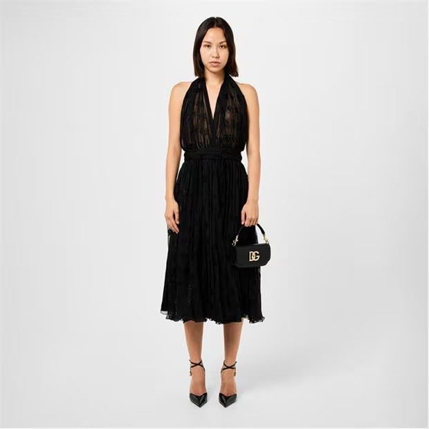 Dolce & Gabbana o1g2r1mq1024 Midi Dress in Nero Size M / US 6-8 / IT 42-44 - 4 Thumbnail
