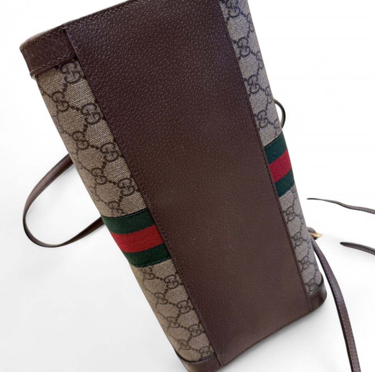 Gucci Gucci Monogram GG Supreme Ophidia Handle Bag Size ONE SIZE - 4 Thumbnail