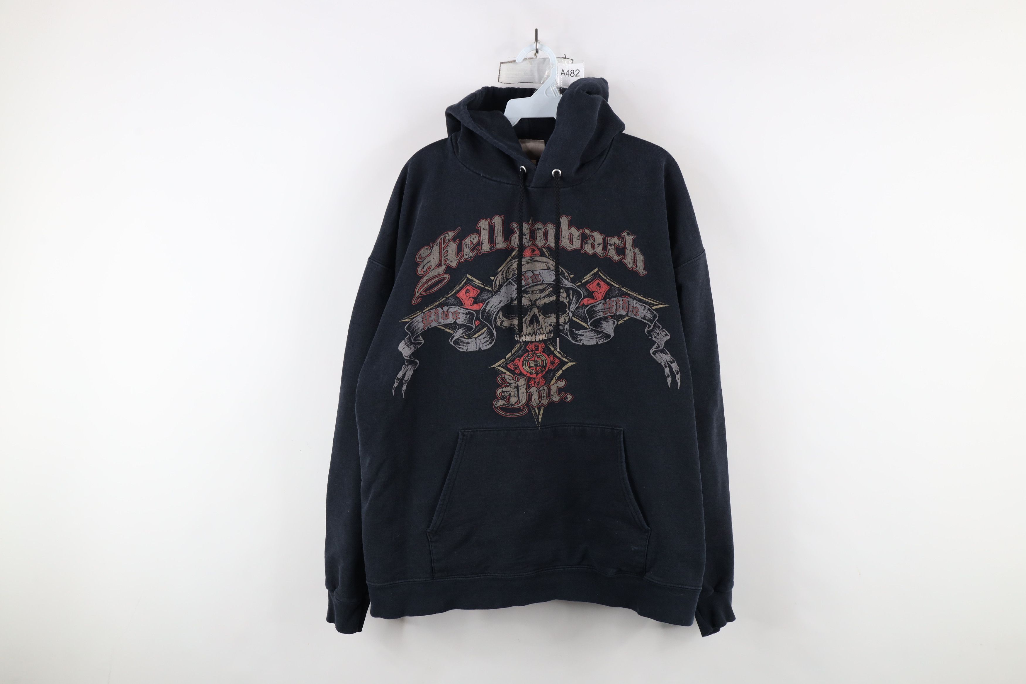 Vintage Vintage Y2K Streetwear Skull Tribal Cross Motorcycle Hoodie Size US L / EU 52-54 / 3 - 1 Thumbnail