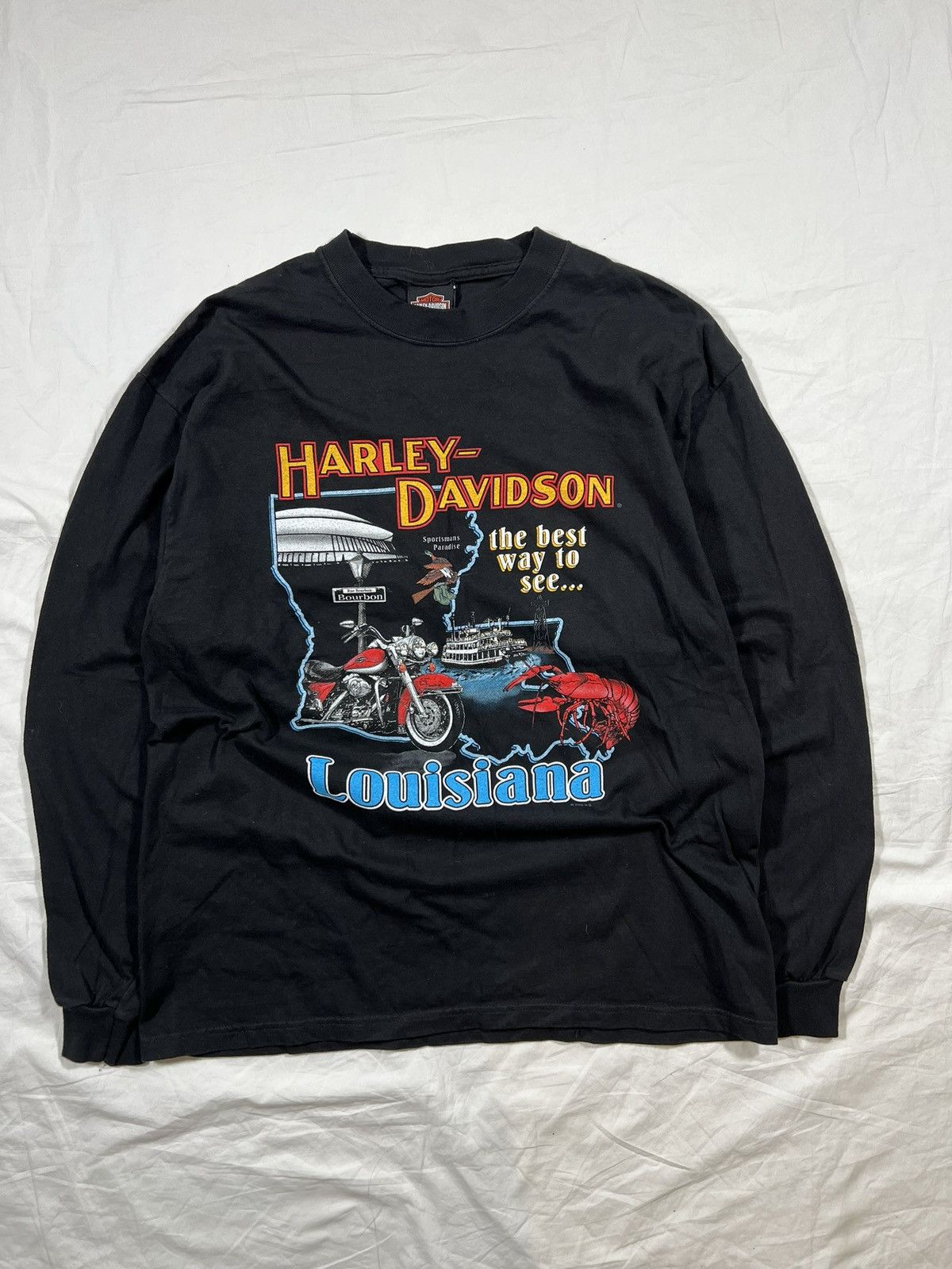 Harley Davidson Vintage Harley Davidson Louisiana Biker Longsleeve Shirt Size US L / EU 52-54 / 3 - 1 Thumbnail